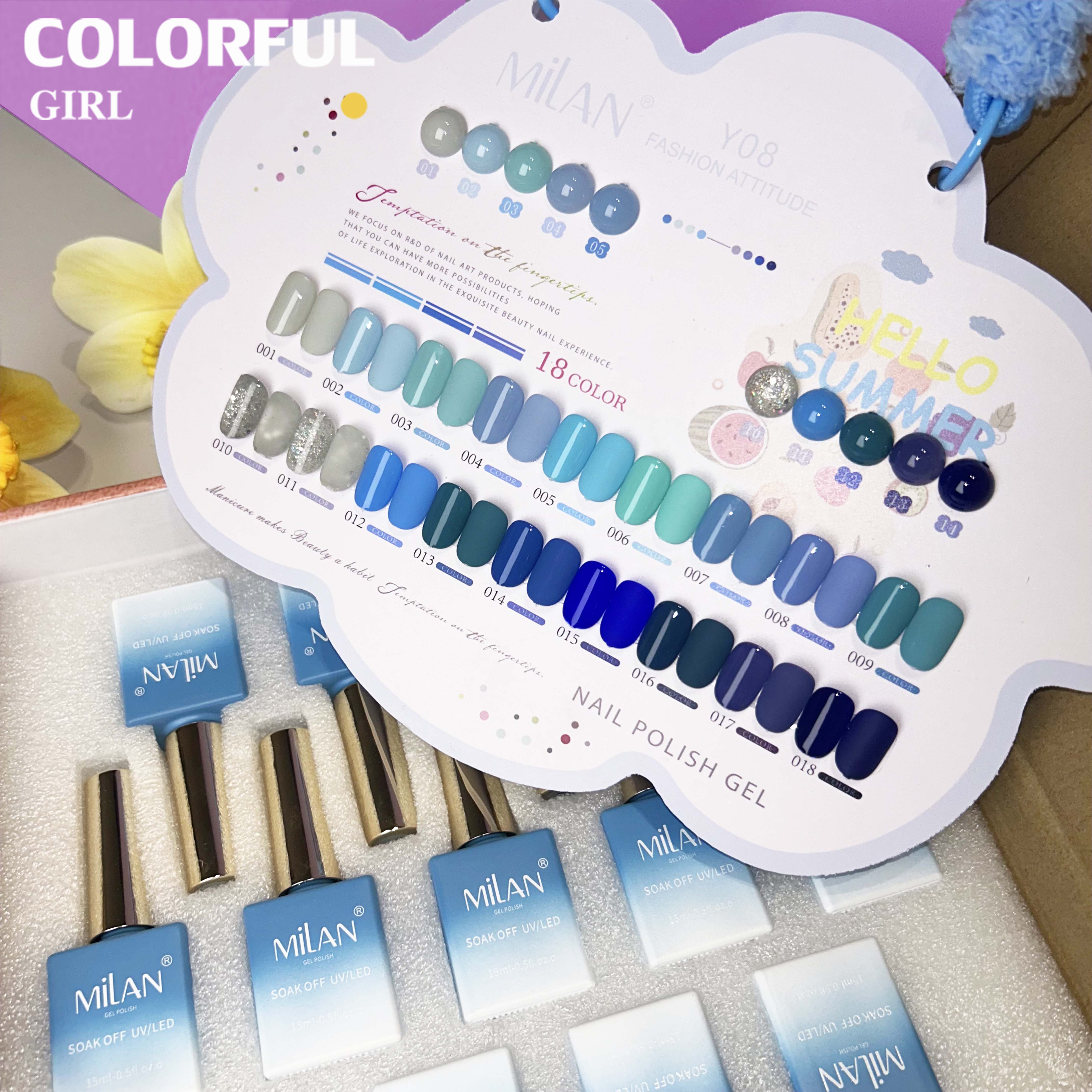 สีเจล Milan New🎉 มาใหม่ 18สี แถมฟรีชาร์ทสี