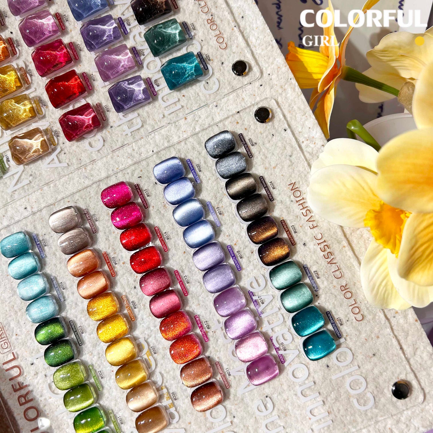 【พร้อมส่ง】🔥 เซตสุดคุ้ม COLORFUL GIRL 25สี    สีเจลแคทอายเนื้อซาติน+สีเจลแคทอาย  25สี    สีลูกแก้ว ฟรีชาร์ทสี Cat eye  25สี พร้อมส่ง พร้อมชาร์ตสีสุดพรีเมียม!
