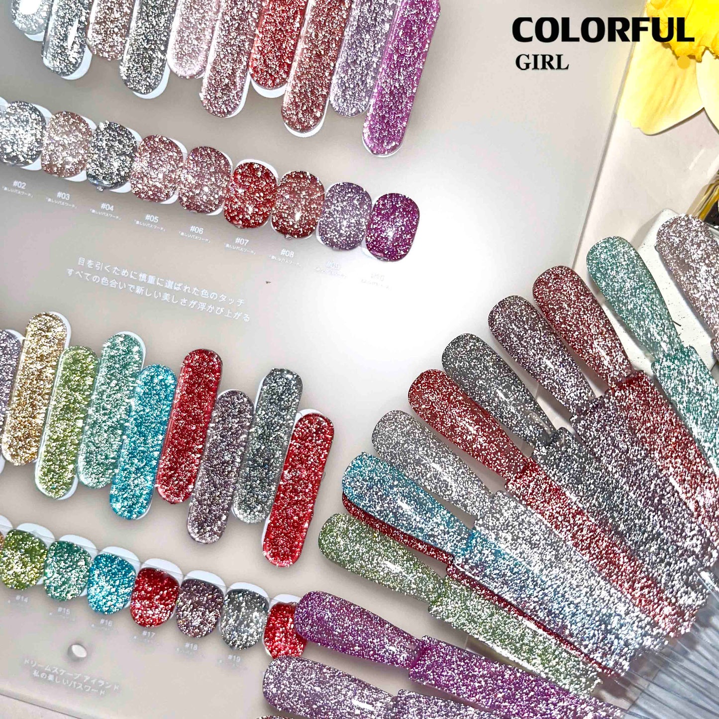 【พร้อมส่ง】 Colorful girlสีเจลแฟลช สีทาเล็บเจล 20สี( Colorful girl) สีเจล20สี สีเจลแฟลช แถม ชาร์ทสี