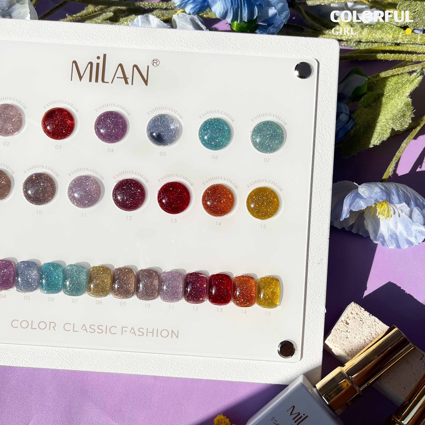 【พร้อมส่ง】MILAN 15สี สีเจล สีเจลแฟลช15สี สีเจลแฟลช แถม ชาร์ทสี