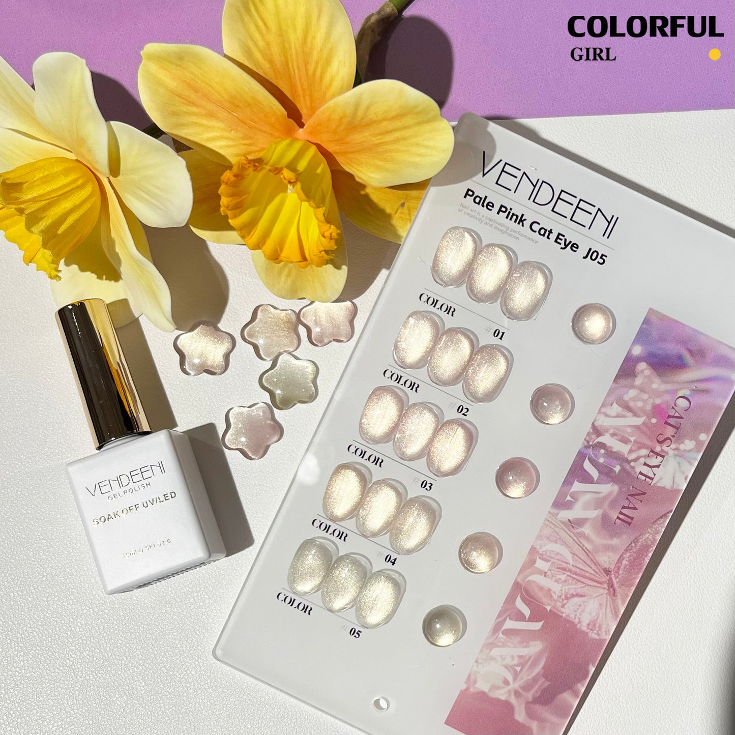 พร้อมส่งในไทย สีเจลทาเล็บแคทอาย《 VENDEENI VDN-J05》5สี สีลูกแก้วแคทอาย สีลูกแก้ว ส่งไว! แถม ชาร์ทสี✨