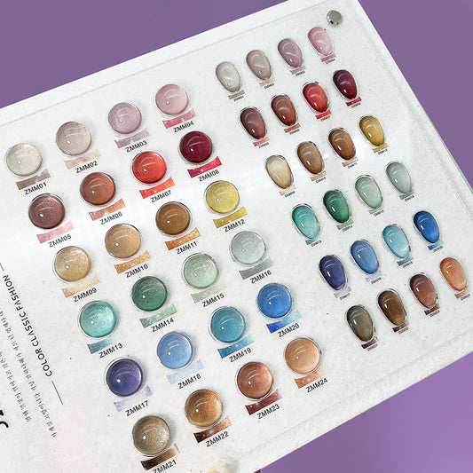 【พร้อมส่ง】  JYS 24สี (JIAO YAN SHE) สีเจลแคทอาย/ สีลูกแก้ว แถมชาร์ทอะคริลิคสำเร็จรูป  แม่เหล็ก