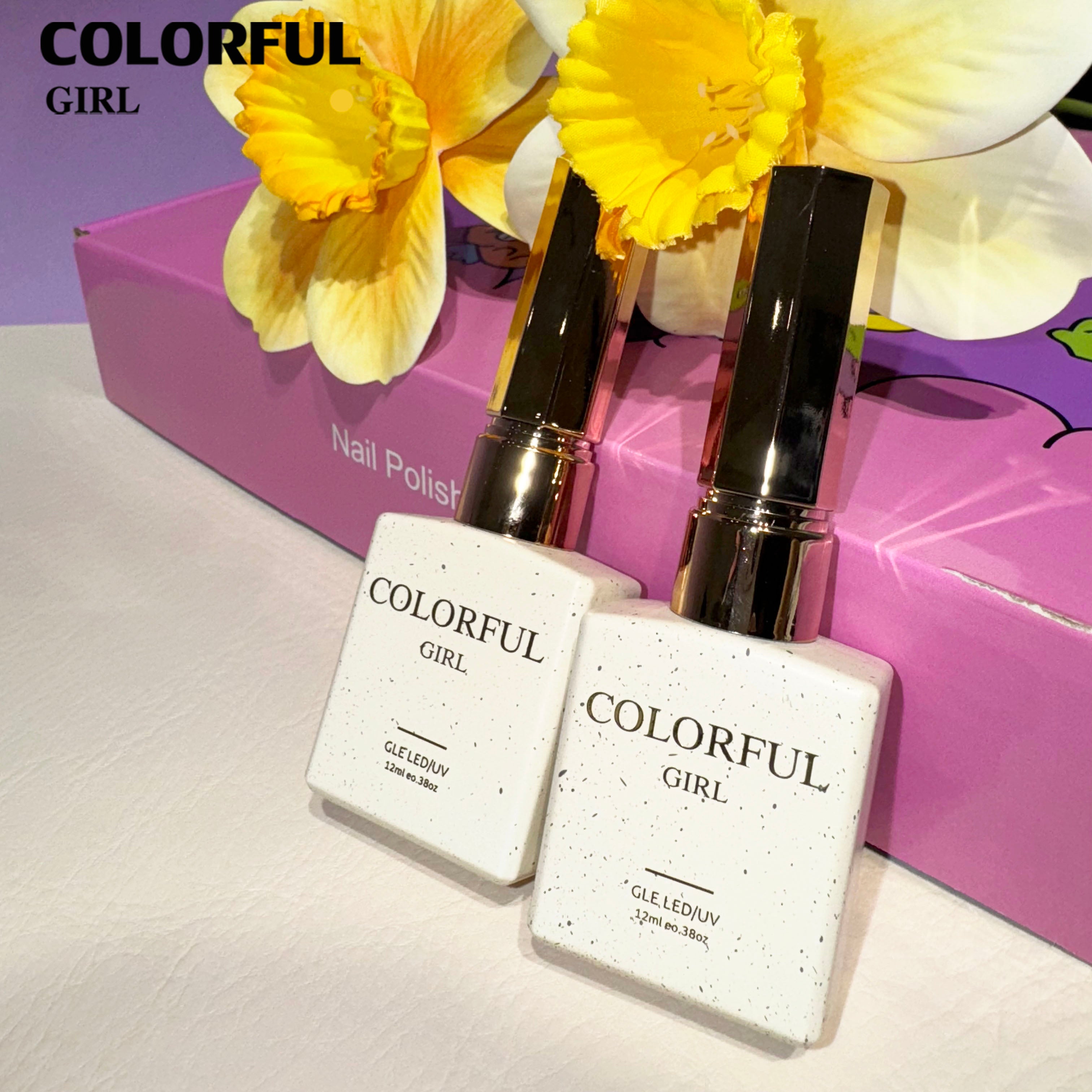Colorful girl สีเจลกลิซเตอร์ สีเจลไซรัป สีเจลแฟลช สีเจลแคทอายเนื้อซาติน มาใหม่12สี แถมฟรีชาร์ทสี