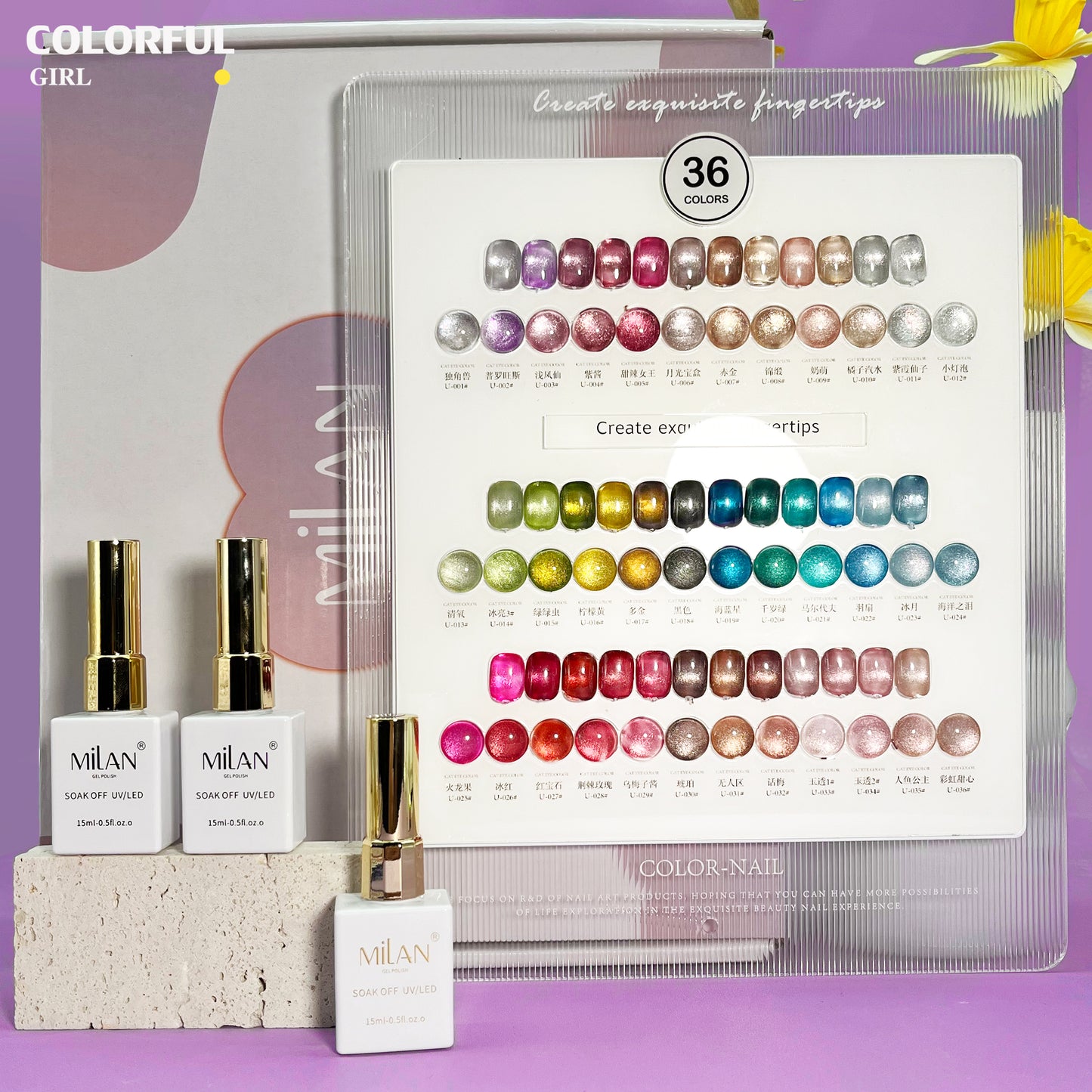 พร้อมส่งในไทย สีเจลทาเล็บแคทอาย《 milan 》36 สี สีลูกแก้วแคทอาย สีลูกแก้ว ส่งไว! พร้อมชาร์ทสีค่ะสีแน่นสวยมากเลยนะคะ