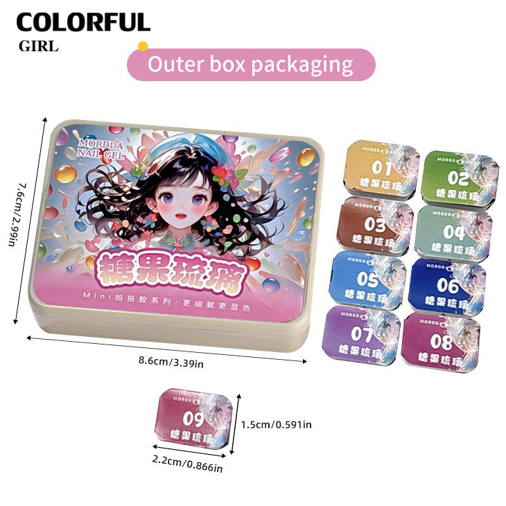 ✨พร้อมส่ง✨สีเจลไซรัป Solid Pat Gel 9-square series ยาทาเล็บ Pat กาว Delicate หนาสูง Saturation Blooming Gradient No-Wash ยาทาเล็บ 9 Grid Series