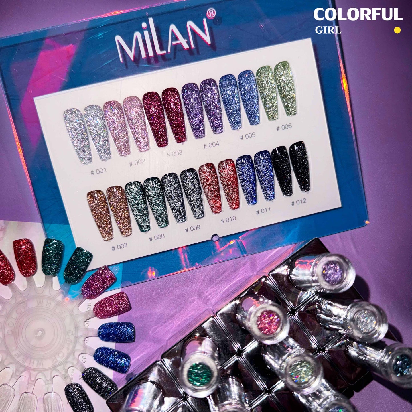 【พร้อมส่ง】milan สีเจลแฟลช 12 สี (milan )สีเจลทาเล็บ สี แถม ชาร์ทสี ยาทาเล็บเจล 15 มล.