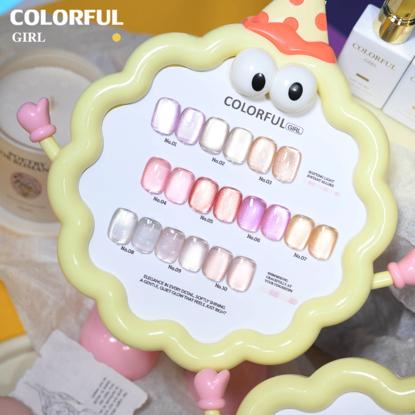 COLORFUL GIRL สีเจลแคทอาย 10 สี ✨ ฟีลซอฟต์มินนี่ลูกกวาดสุดน่ารัก|เจลลูกแก้วฉ่ำ ๆ แบบเยลลี่|โทนสีสาวน่ารักสดใส 💛 (ทามาให้แล้ว พร้อมใช้งาน)