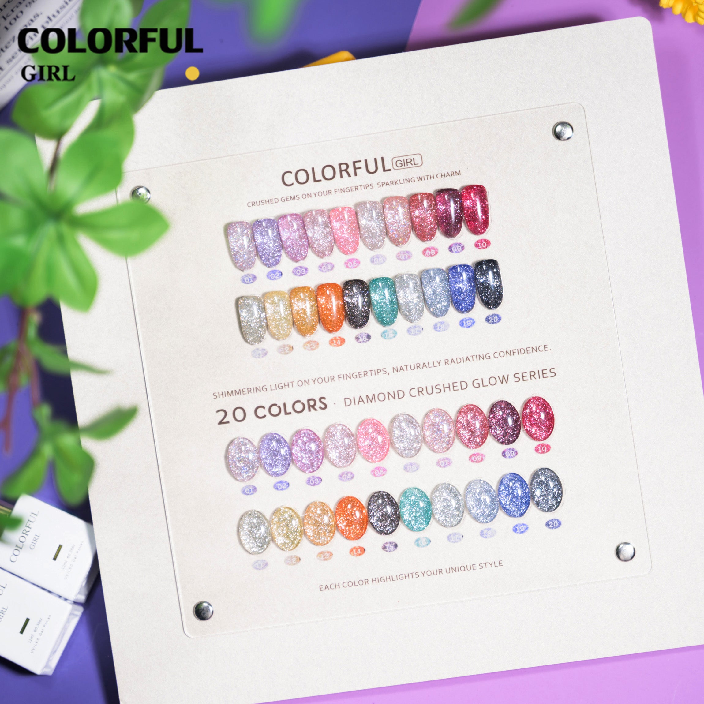 COLORFUL GIRL เจลแฟลชโอปอล 20 สี ✨ วิ้งระยิบระยับ ฟรีชาร์ทสี