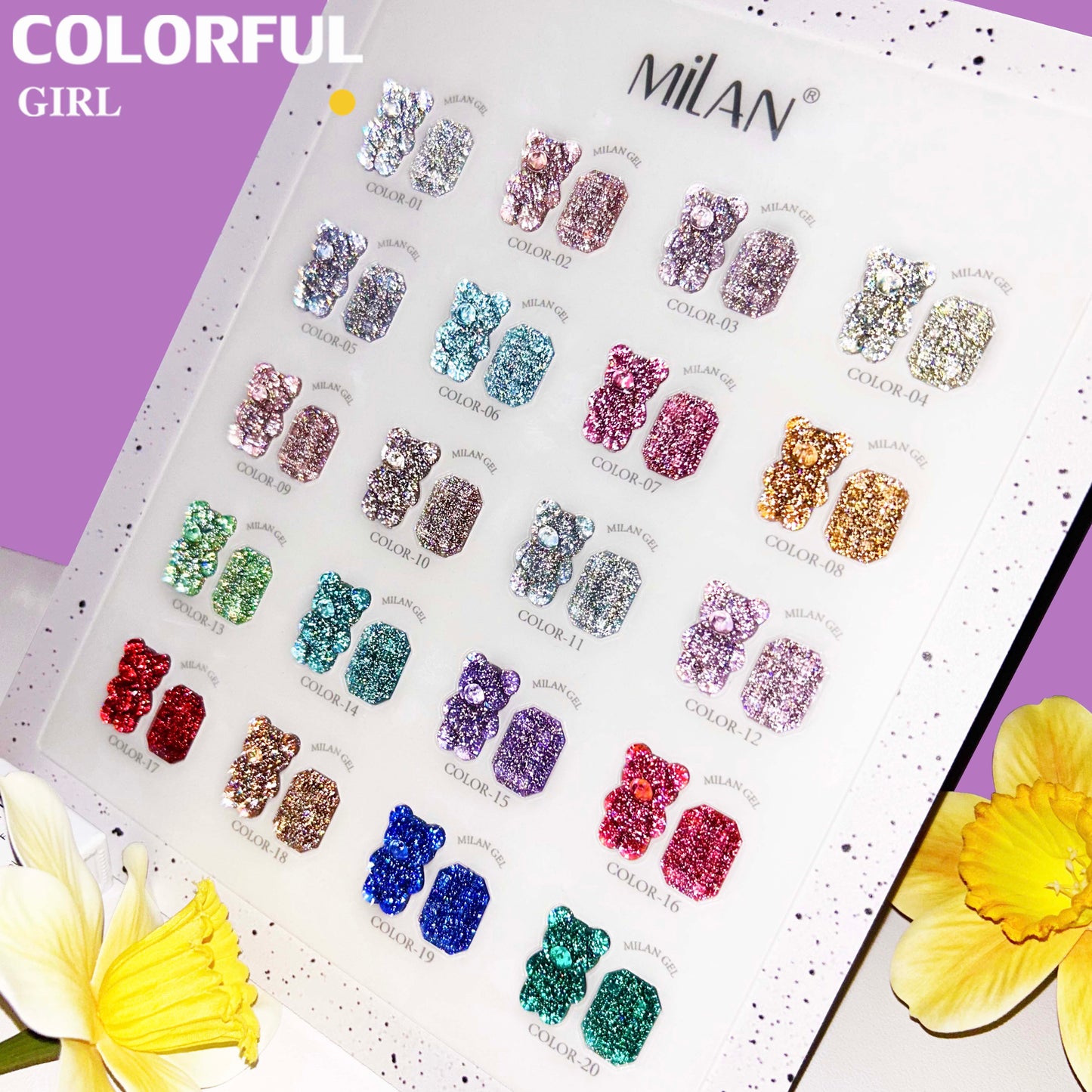【พร้อมส่ง】MILAN 20 สีเจลแฟลช (Milan) สีเจลทาเล็บ แถมชาร์ทสี | ชุดสี 20 สี + ฟรีชาร์ทสี