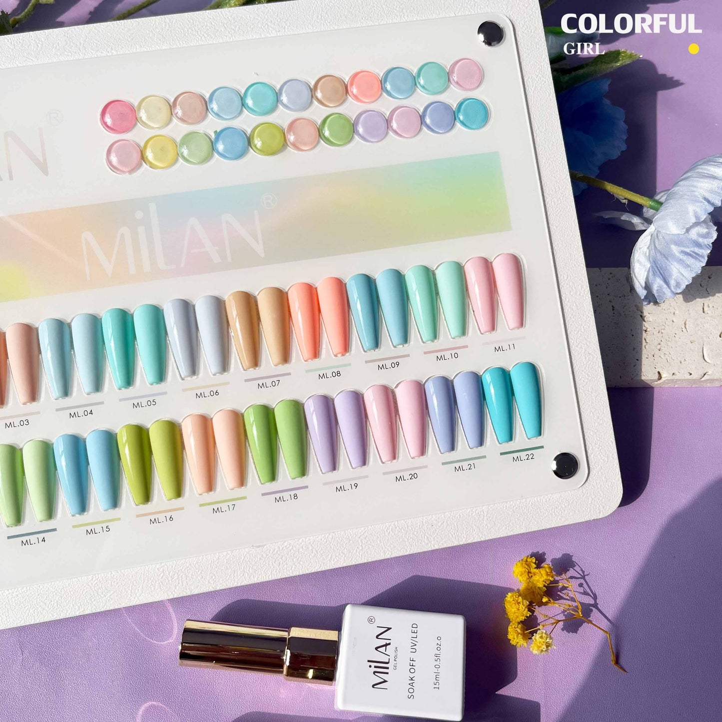 【พร้อมส่ง】 สีทาเล็บเจล (MILAN 22สี) สีเจล Macaron 22สี Macaron+แถมชาทสีฟร