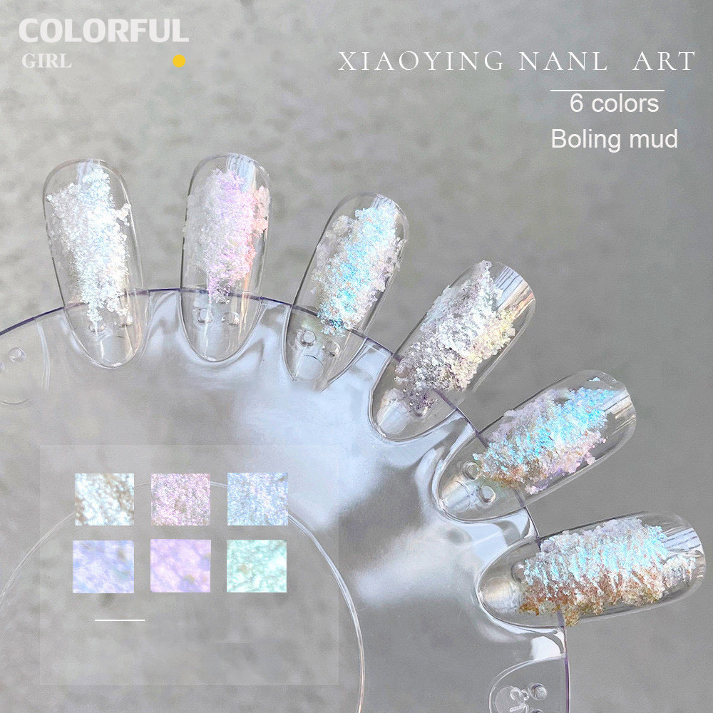 พาเลตตกแต่งเล็บเนื้อมูซ มูส Bu ling Mud 1 พาเลตมี 6 สี พาเลทออโรร่าเนื้อมูส เม็ดสีชัด นวัตกรรมใหม่สำหรับตกแต่งเล็บ