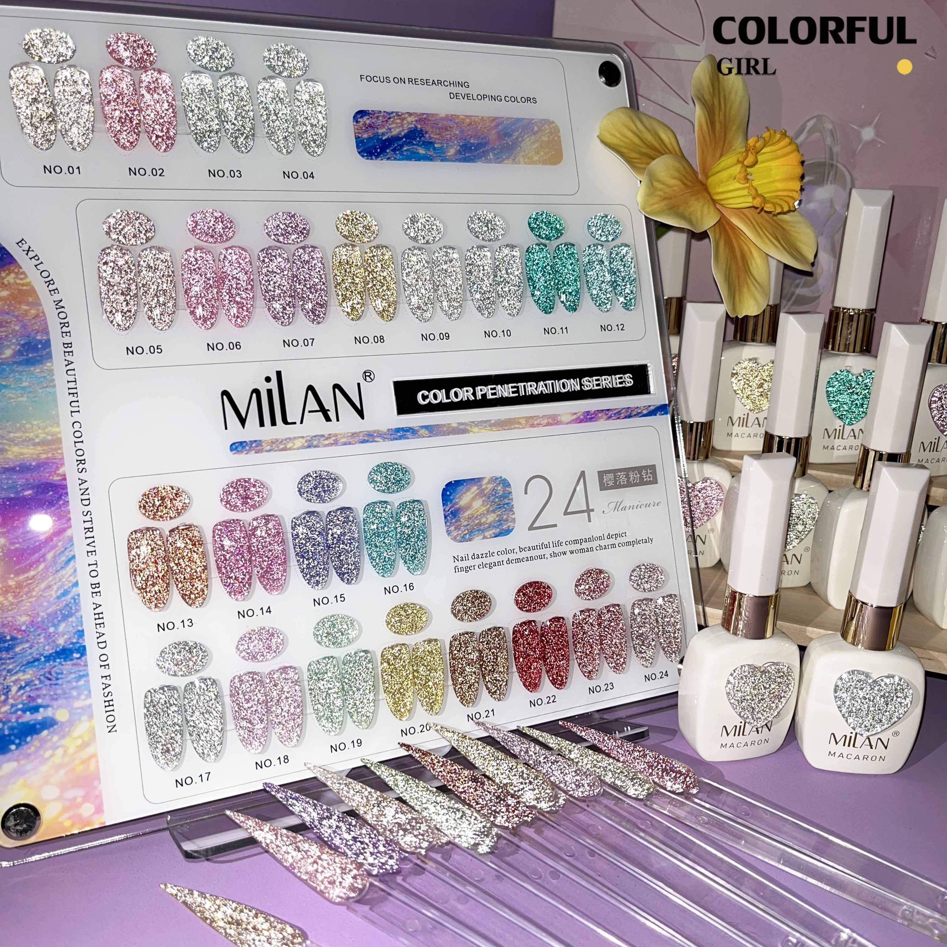 MILAN สีเจลแฟลช 24สี แถมฟรีชาร์ทสี