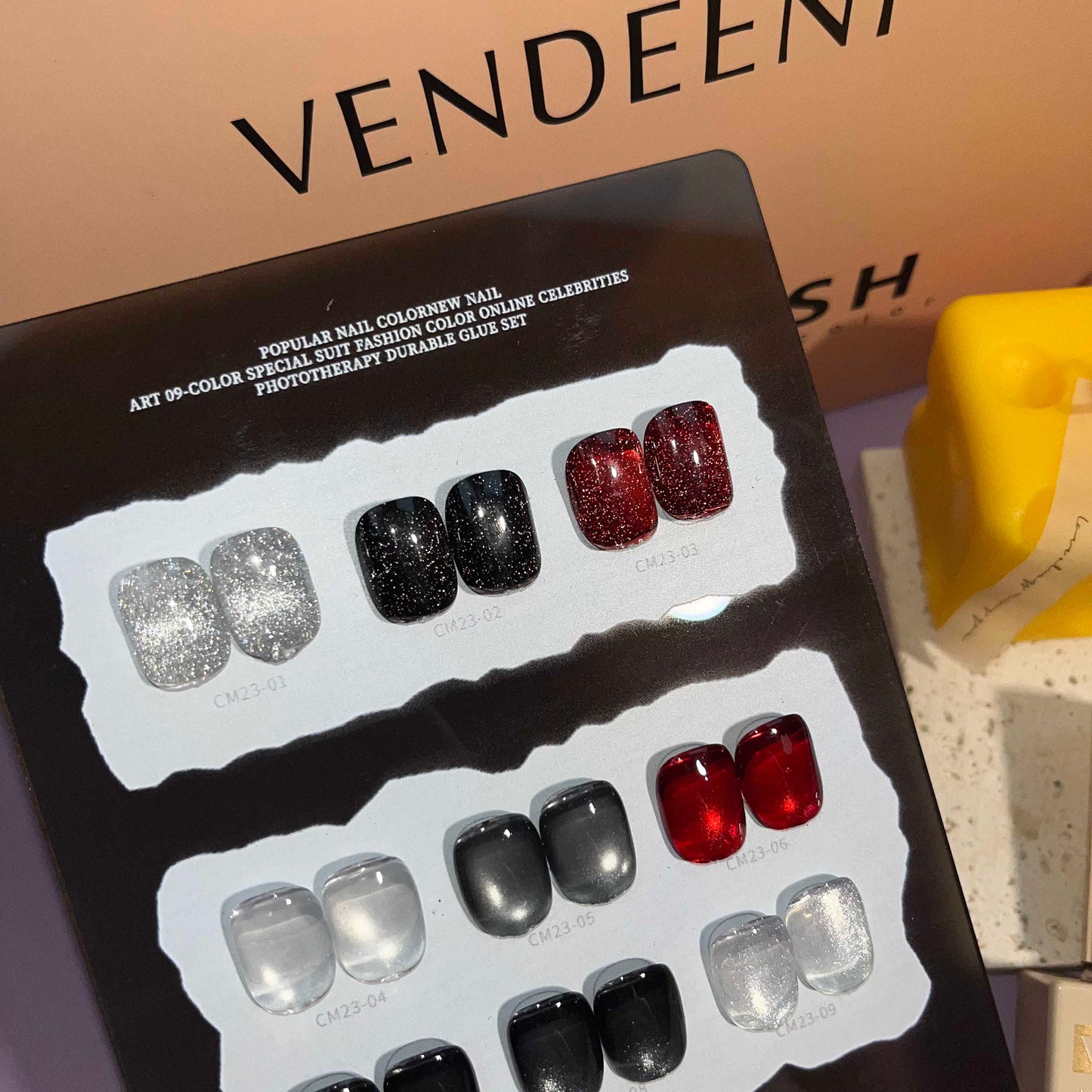 พร้อมส่งในไทย สีลูกแก้ว ฟรีชาร์ทสี Cat eye +สีเจลแฟลช《 VENDEENI CM-23》9สี สีลูกแก้วแคทอาย สีลูกแก้ว ส่งไว! พร้อมชาร์ทสีค่ะสีแน่นสวยมากเลยนะคะ เอฟเฟกต์มันเงามาก