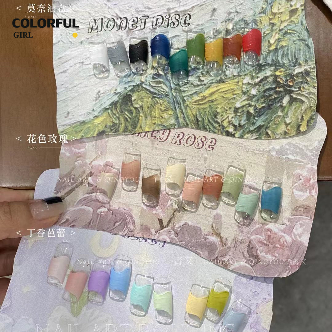 ✨qingyou OIL PAINTING TEXTURE GEL ญี่ปุ่นเล็บแกะสลักกาวแกะสลักดินน้ำมันยูวีเจลจิตรกรรม 5d นูนเจลเล็บอุปกรณ์สำหรับมืออาชีพ 9 สี