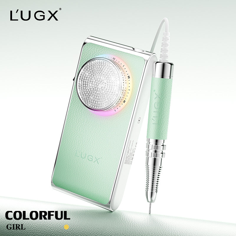 LUGX เครื่องเจียรเล็บ LG-902S มอเตอร์ไร้แปรง ดีไซน์หนัง ประดับเพชร มี 4 สีให้เลือก 30,000 รอบ/นาที 24W แบบพกพา ชาร์จไฟได้