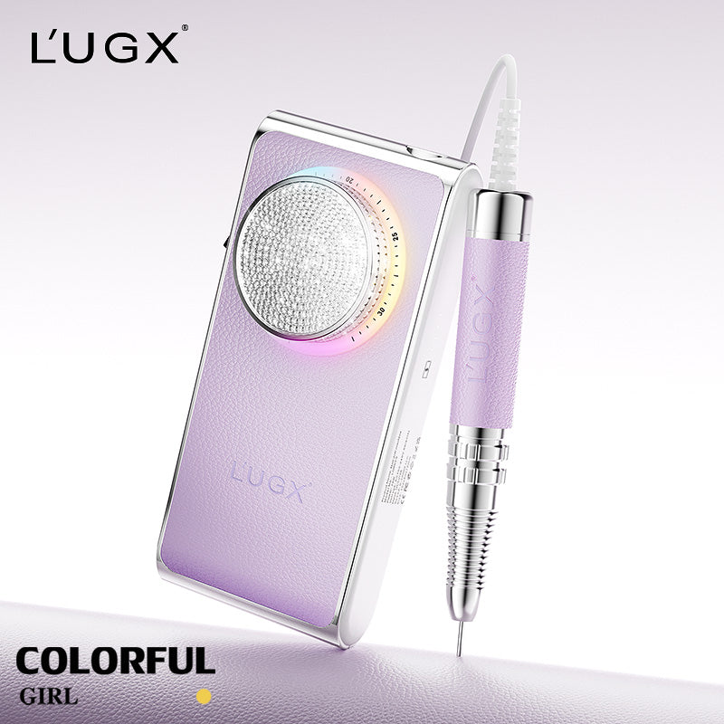LUGX เครื่องเจียรเล็บ LG-902S มอเตอร์ไร้แปรง ดีไซน์หนัง ประดับเพชร มี 4 สีให้เลือก 30,000 รอบ/นาที 24W แบบพกพา ชาร์จไฟได้
