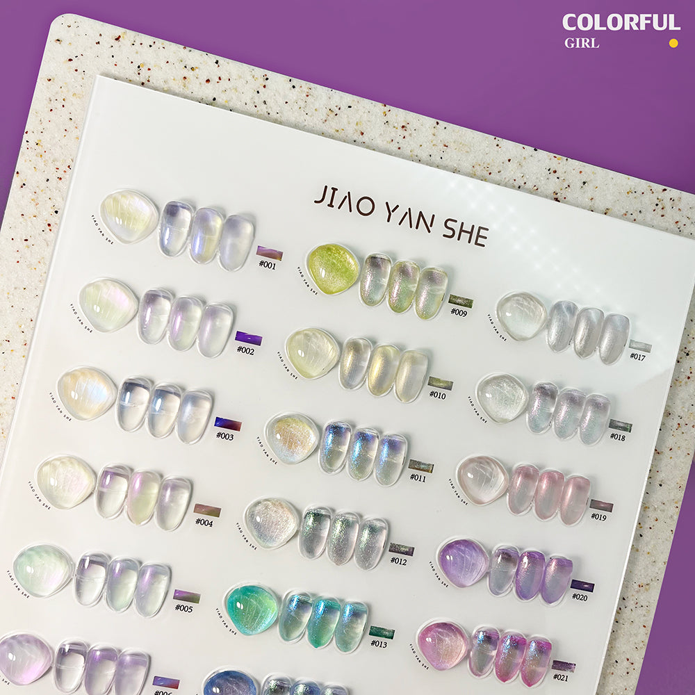 【พร้อมส่ง】สีเจล เซ็ท 24 สี JIAO YAN SHE ออโรร่าเซ็ทเปลือกหอย เซ็ทเปลือกหอย แถมชาร์ทอะคริลิคสำเร็จรูป