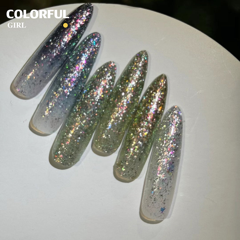 【พร้อมส่ง】 JYSชุด30สี (JIAO YAN SHE) สีเจลแฟลชกลิตเตอร์ แพลตติมันแฟลช+ประกายออโรร่า กากเพชรชัด แน่น