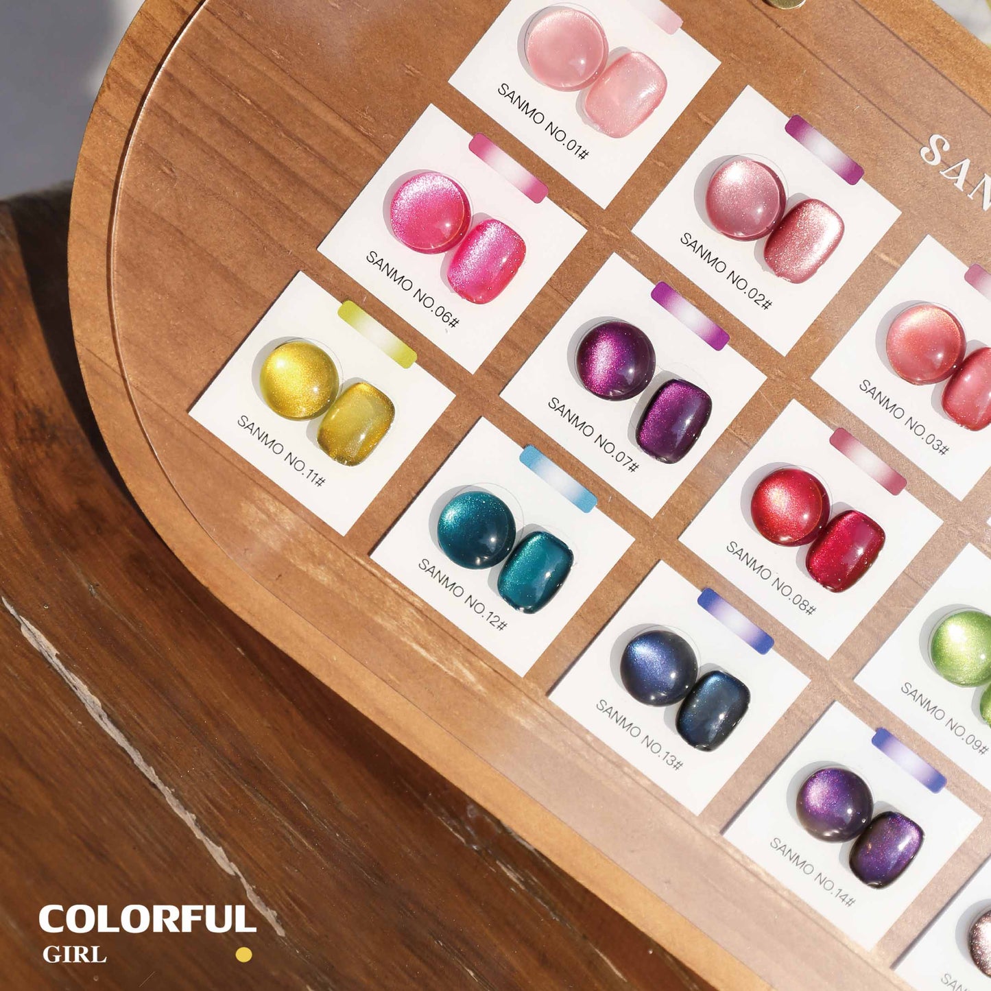 【พร้อมส่ง】16สี เจลหินอ่อนสีรุ้ง สีเจลแคทอาย SANMO สี ( SANMO) สีเจล16สี แถม ชาร์ทสี