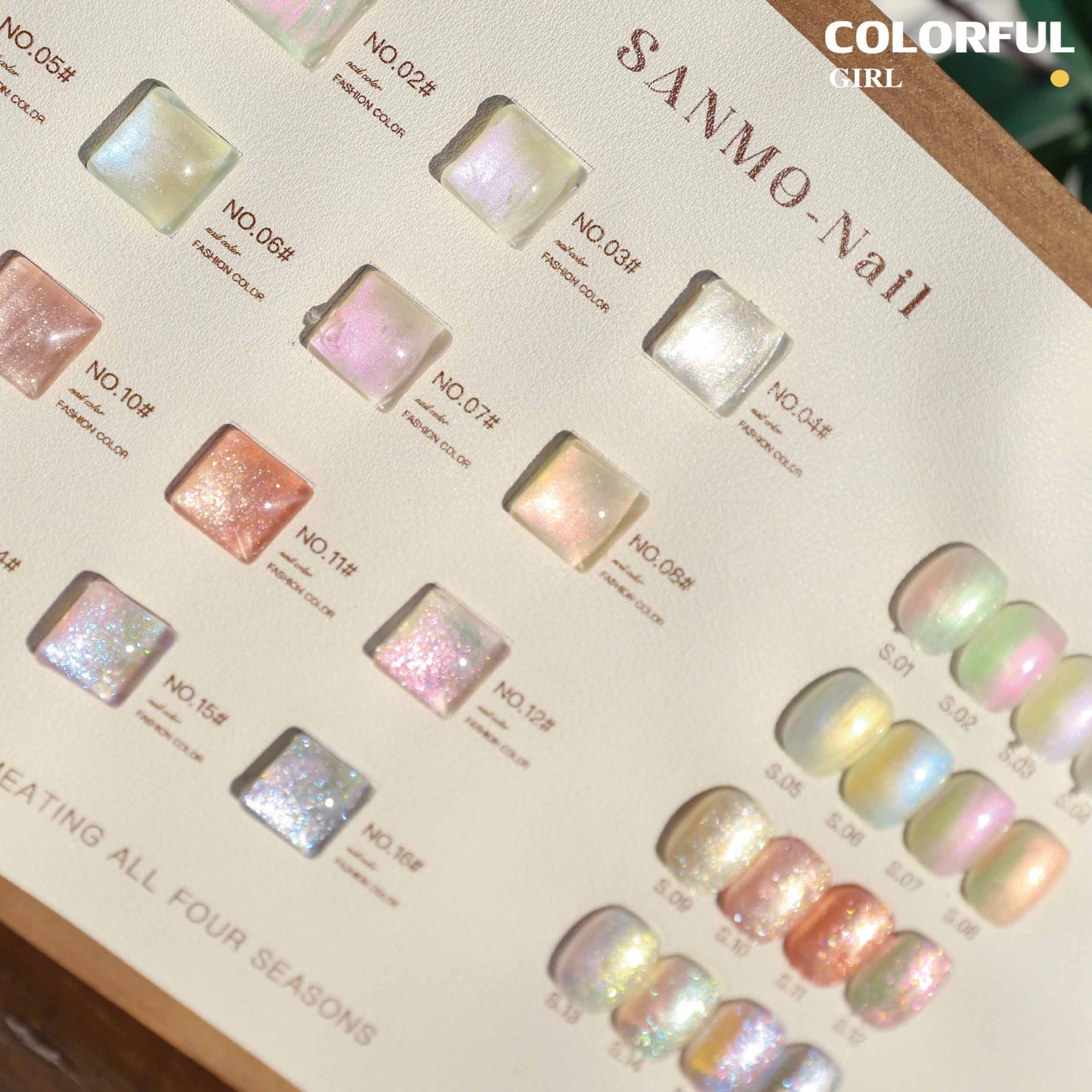 【พร้อมส่ง】16สี เจลชุดเซ็ตแสงเหนือ SANMO สี ( SANMO) สีเจล16สี แถม ชาร์ทสี