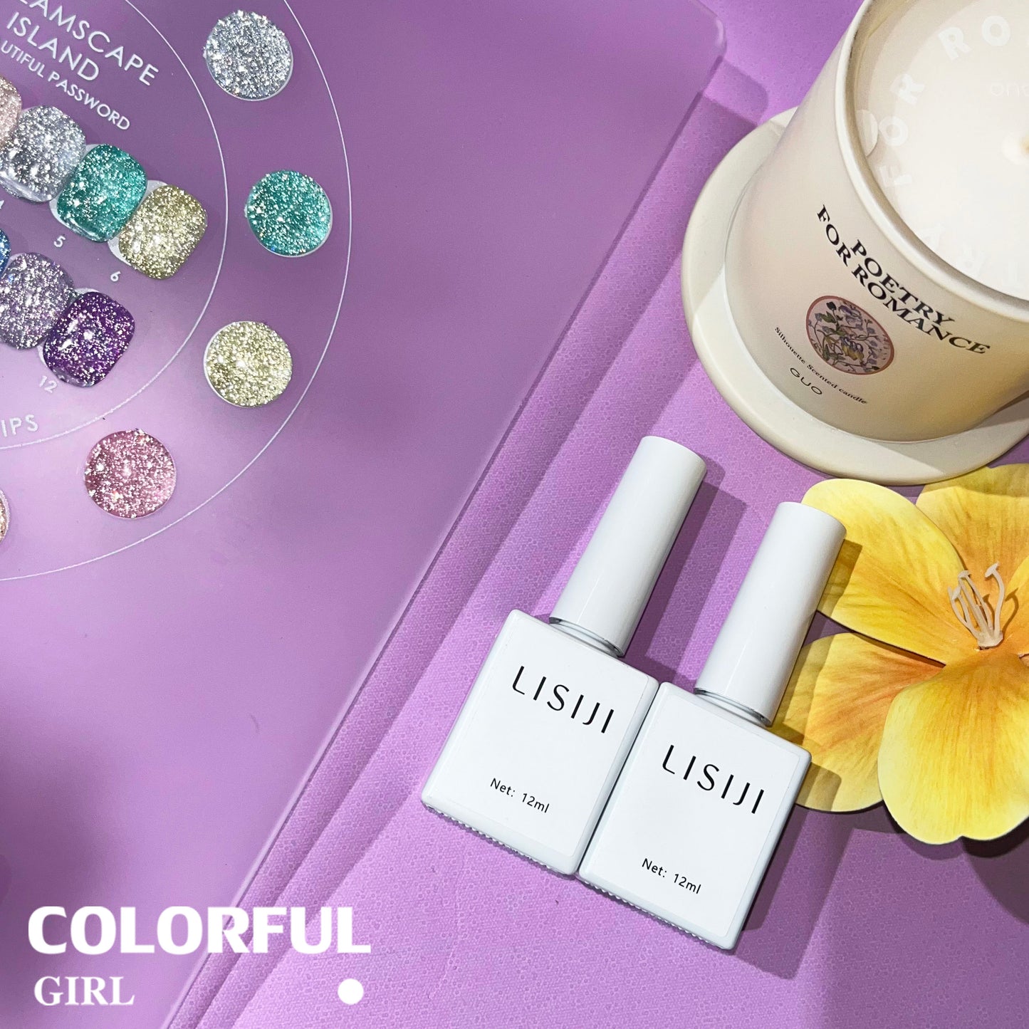 【พร้อมส่ง】LISIJI สีเจลแฟลช 12สี สีทาเล็บเจล 12สี สีเจลกลิซเตอร์ 12สี(LISIJI) สีเจล12สี สีเจลแฟลช แถม ชาร์ทสี (แถม ชาร์ทสี ทามาให้แล้ว)