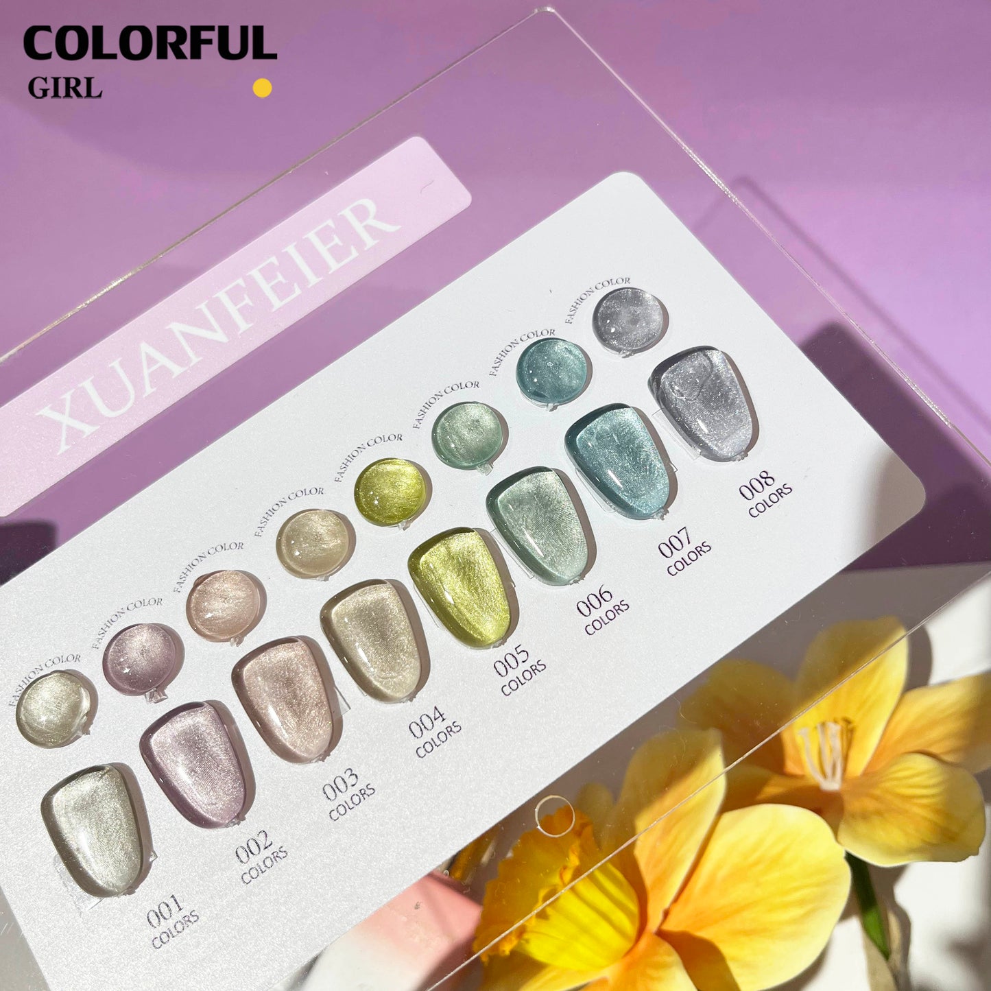 พร้อมส่งในไทย 《 XUANFEIER 》8 สี สีเจลแคทอายเนื้อซาติน สีเจลทาเล็บแคทอาย สีลูกแก้วแคทอาย สีลูกแก้ว ส่งไว!แผนภูมิอะคริลิคพร้อมสต็อก