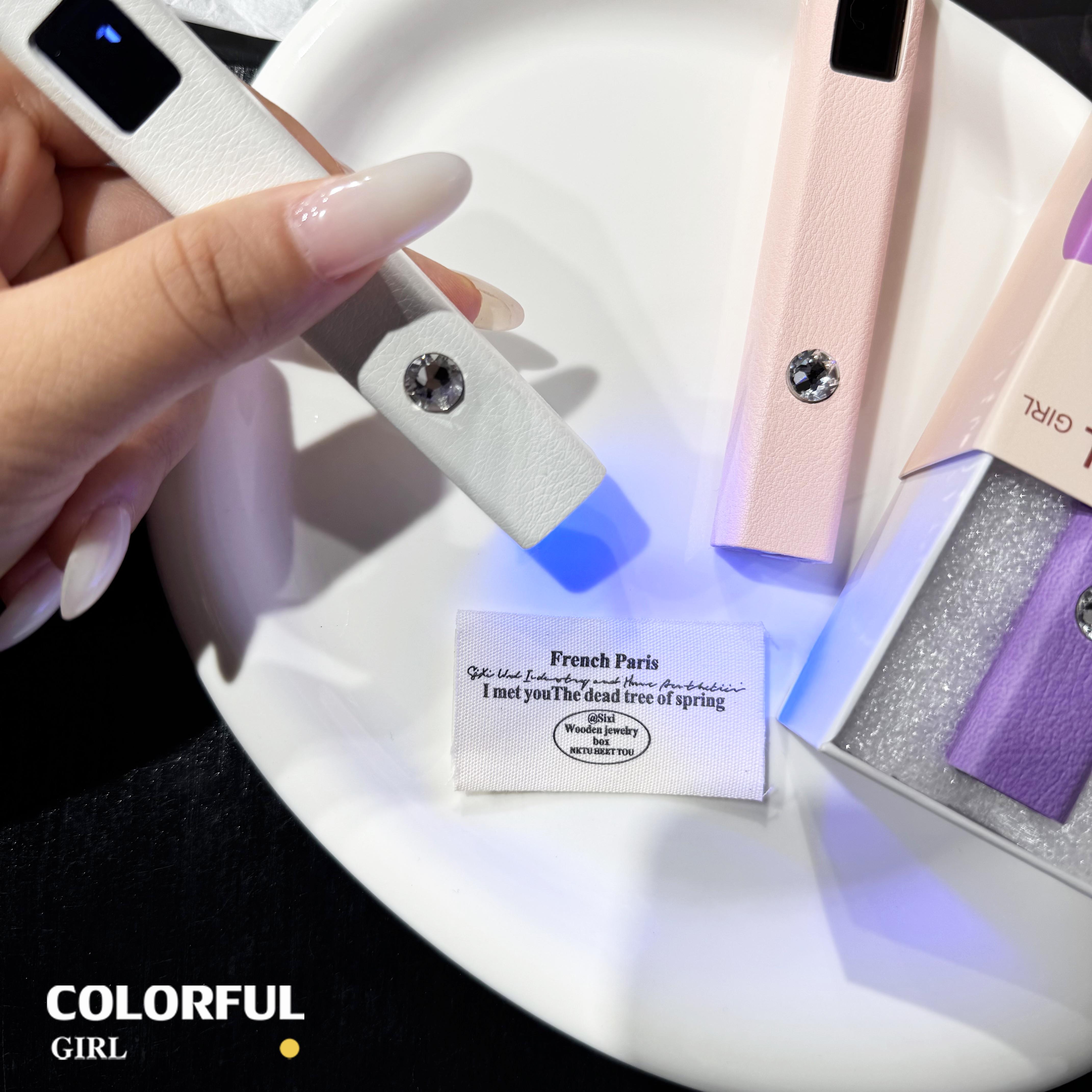 Colorful Girl ไฟล็อคอะไหล่ พร้อมแม่เหล็กดูดแน่น ใช้งานสะดวก ตั้งเวลา 20s/60s แบตฯ 400 mAh 3 W สีขาว / ชมพู / ม่วง