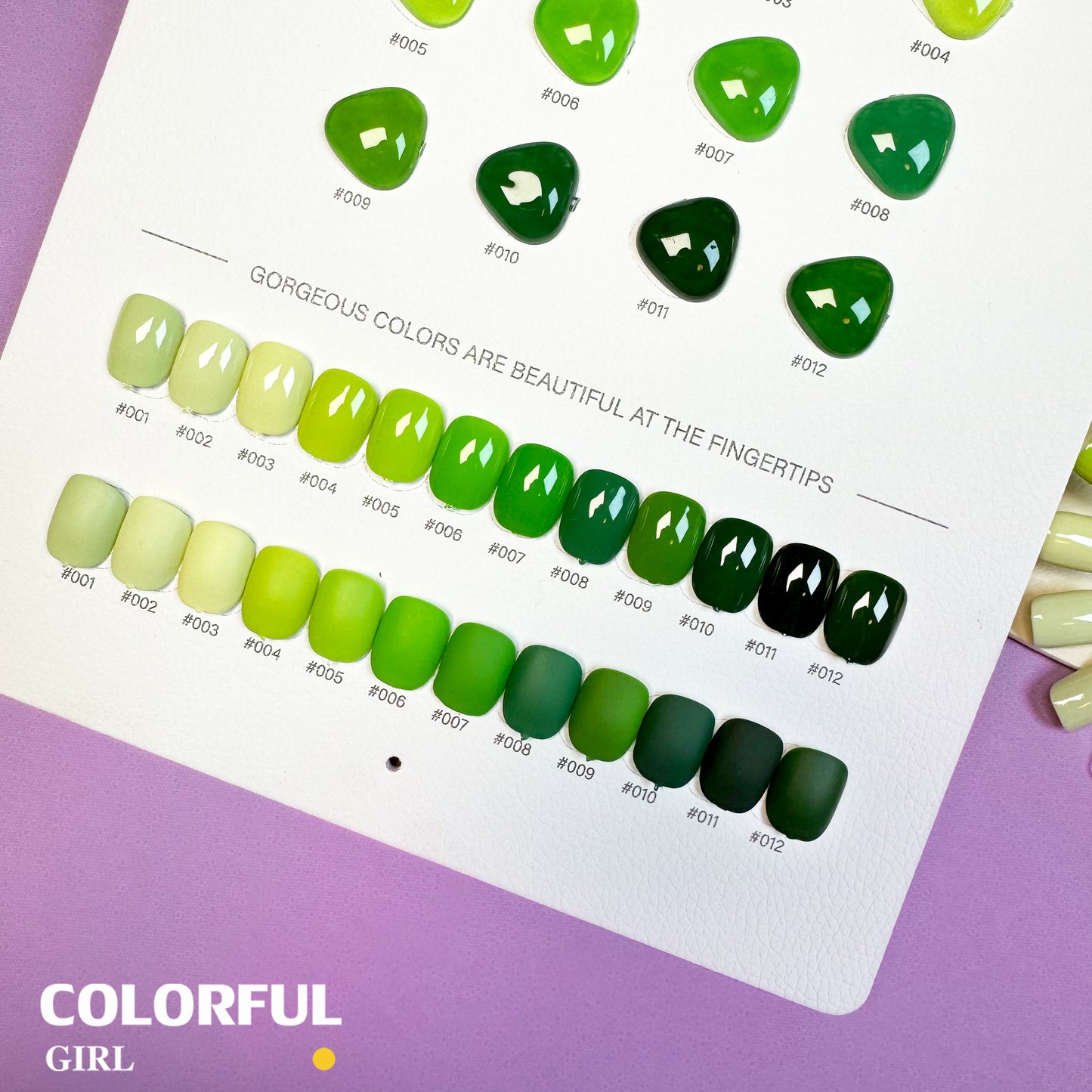 【พร้อมส่ง】 สีทาเล็บเจล Colorful girl สี( Colorful girl) สีเจล ชุดเจลสีเขียว 12สี ชุดเจลสีเขียว สีเจลสีพื้น+แถมชาทสีฟร