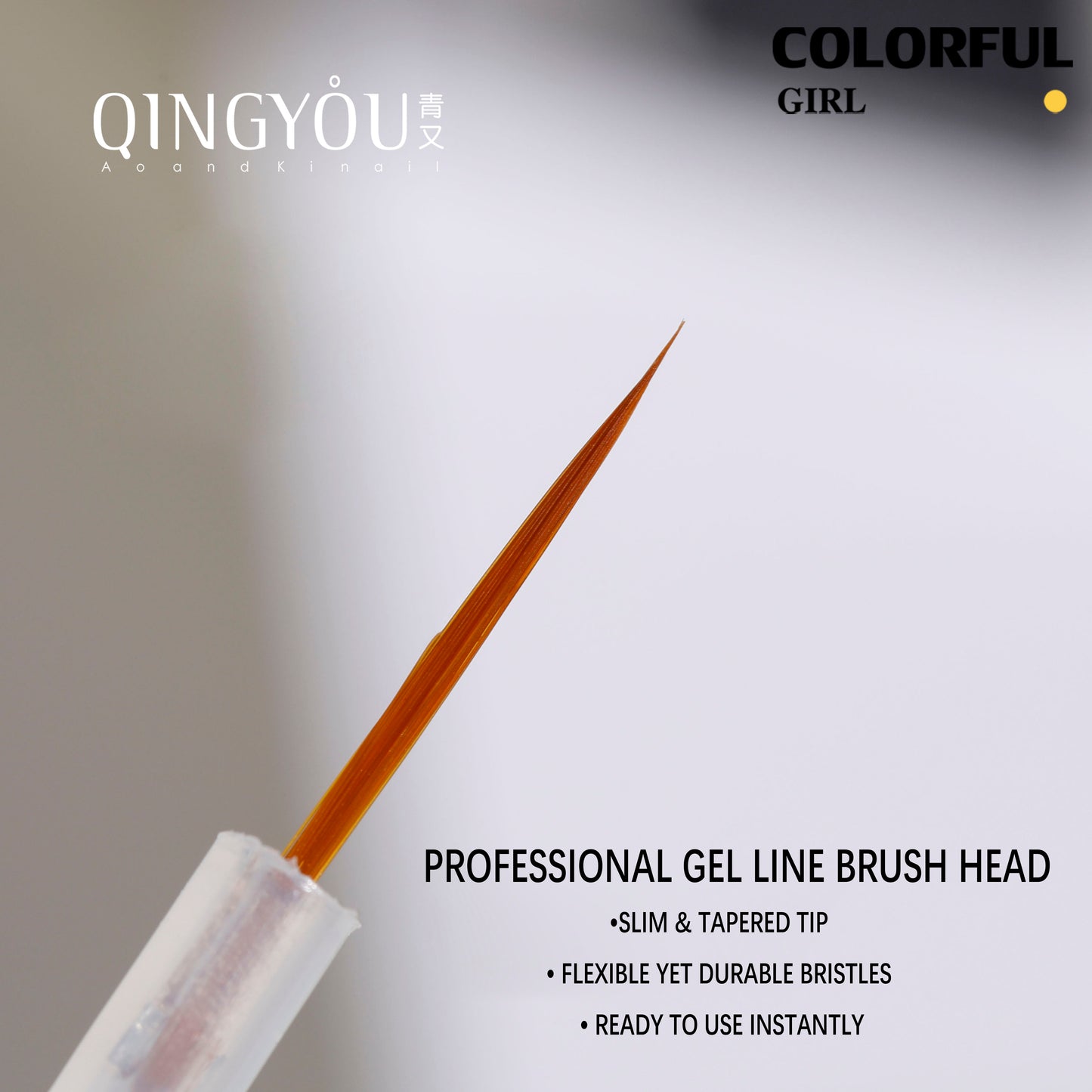 QINGYOU เจลวาดลาย 3 สีดำ ขาว สีขาวน้ำนม | เพ้นท์ลายเส้น ลายฝรั่งเศส | แปรงเจลหัวแหลม ลายเส้นคมชัด ใช้ง่ายทุกลาย"