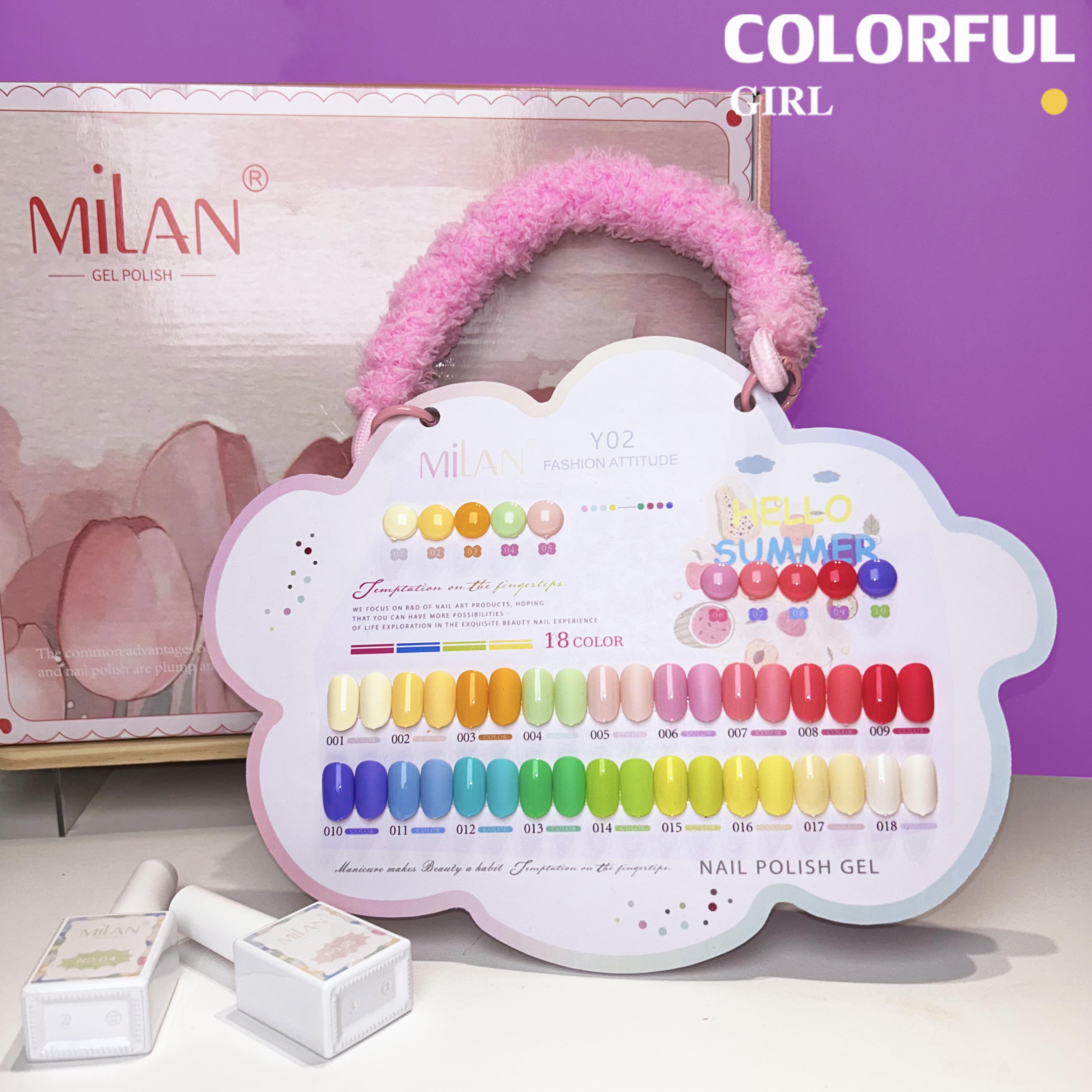 สีเจล Milan New🎉 มาใหม่ 18สี แถมฟรีชาร์ทสี