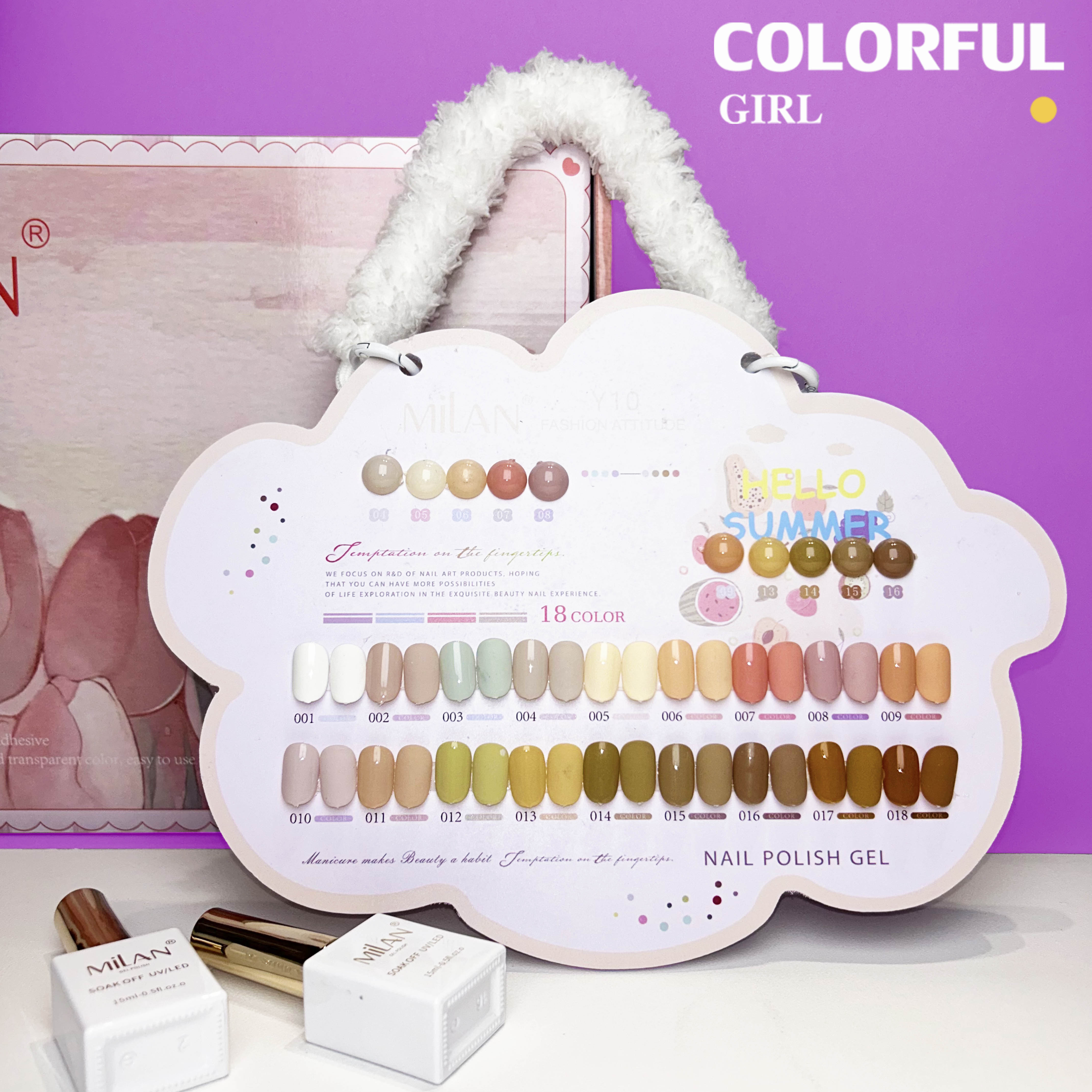 สีเจล Milan New🎉 มาใหม่ 18สี แถมฟรีชาร์ทสี