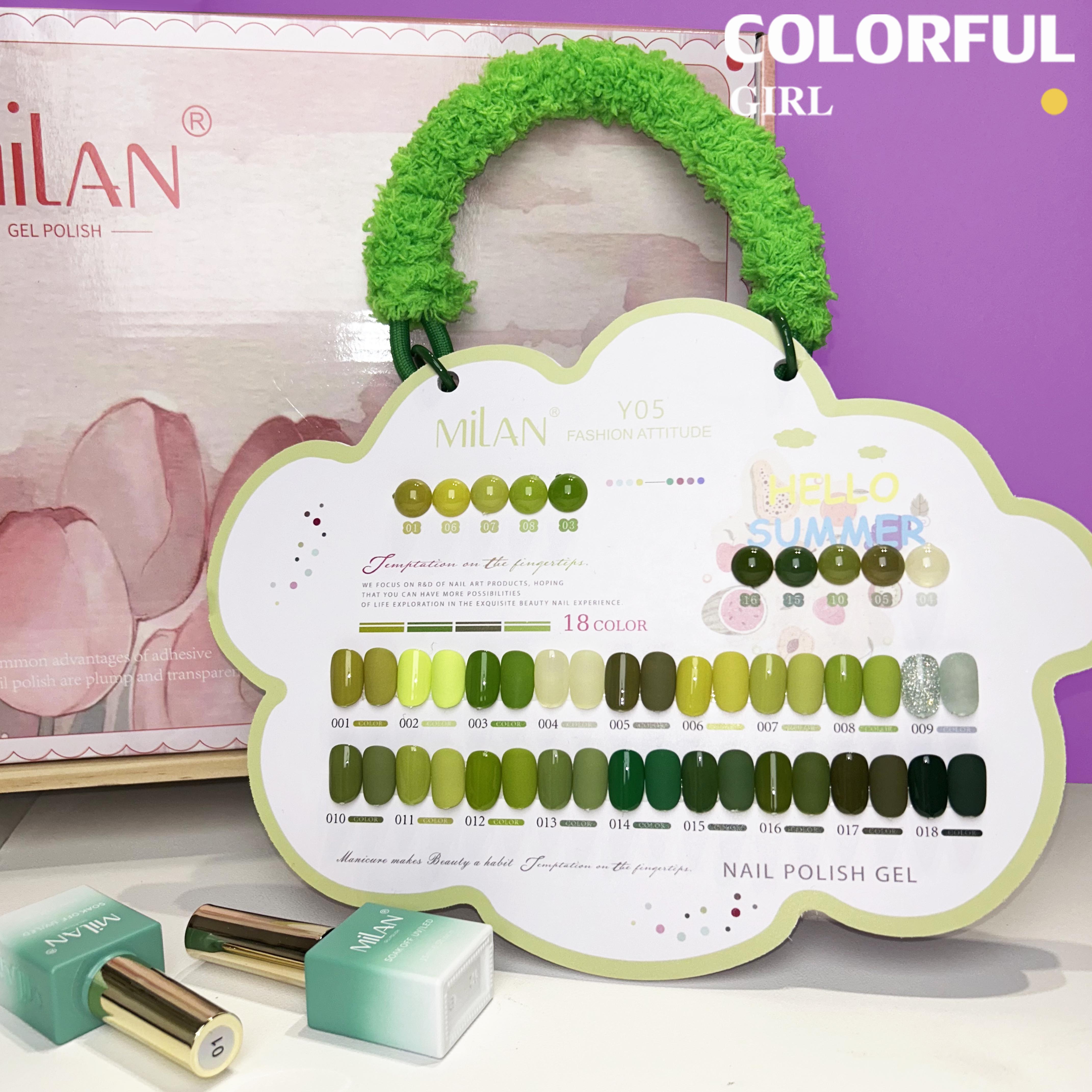 สีเจล Milan New🎉 มาใหม่ 18สี แถมฟรีชาร์ทสี