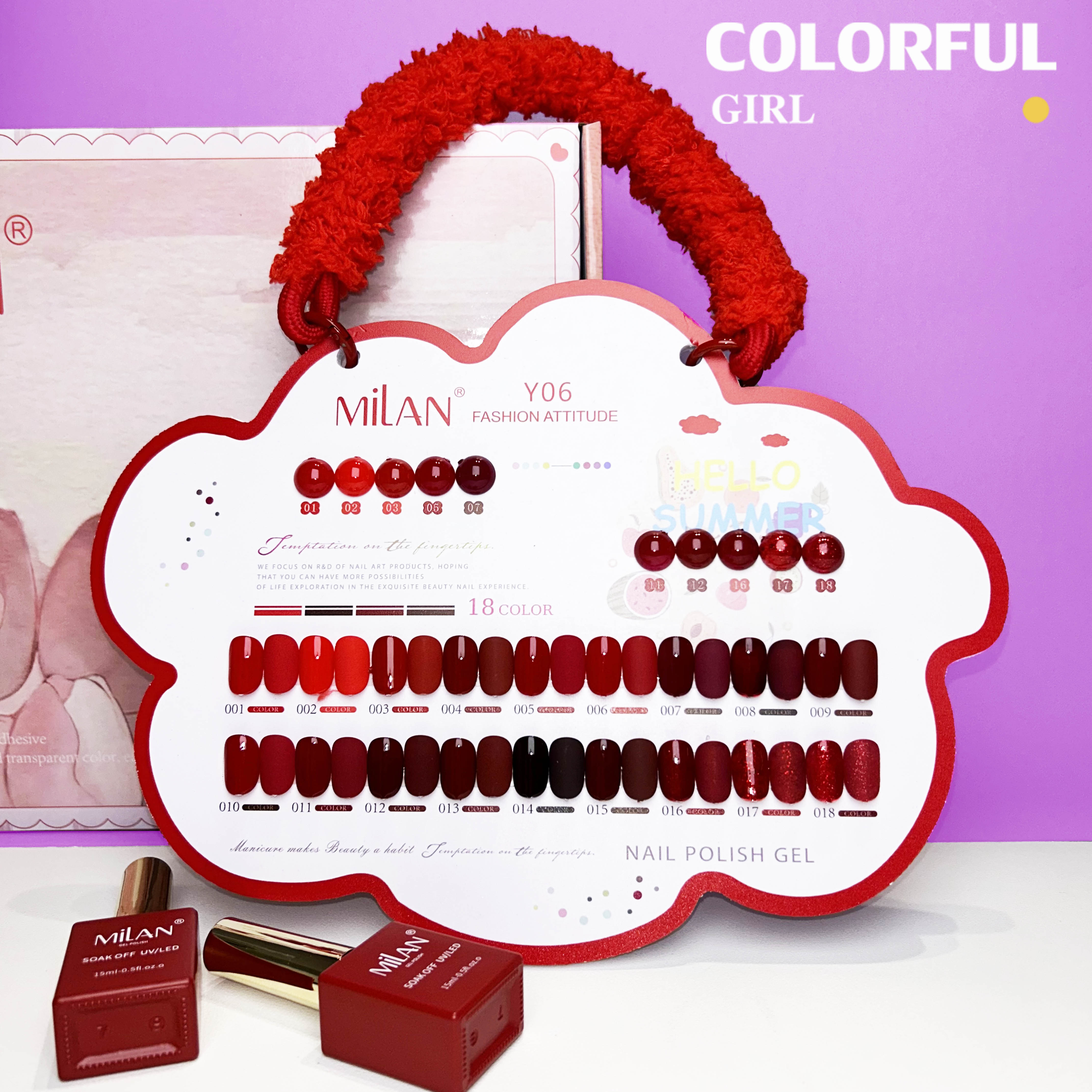 สีเจล Milan New🎉 มาใหม่ 18สี แถมฟรีชาร์ทสี