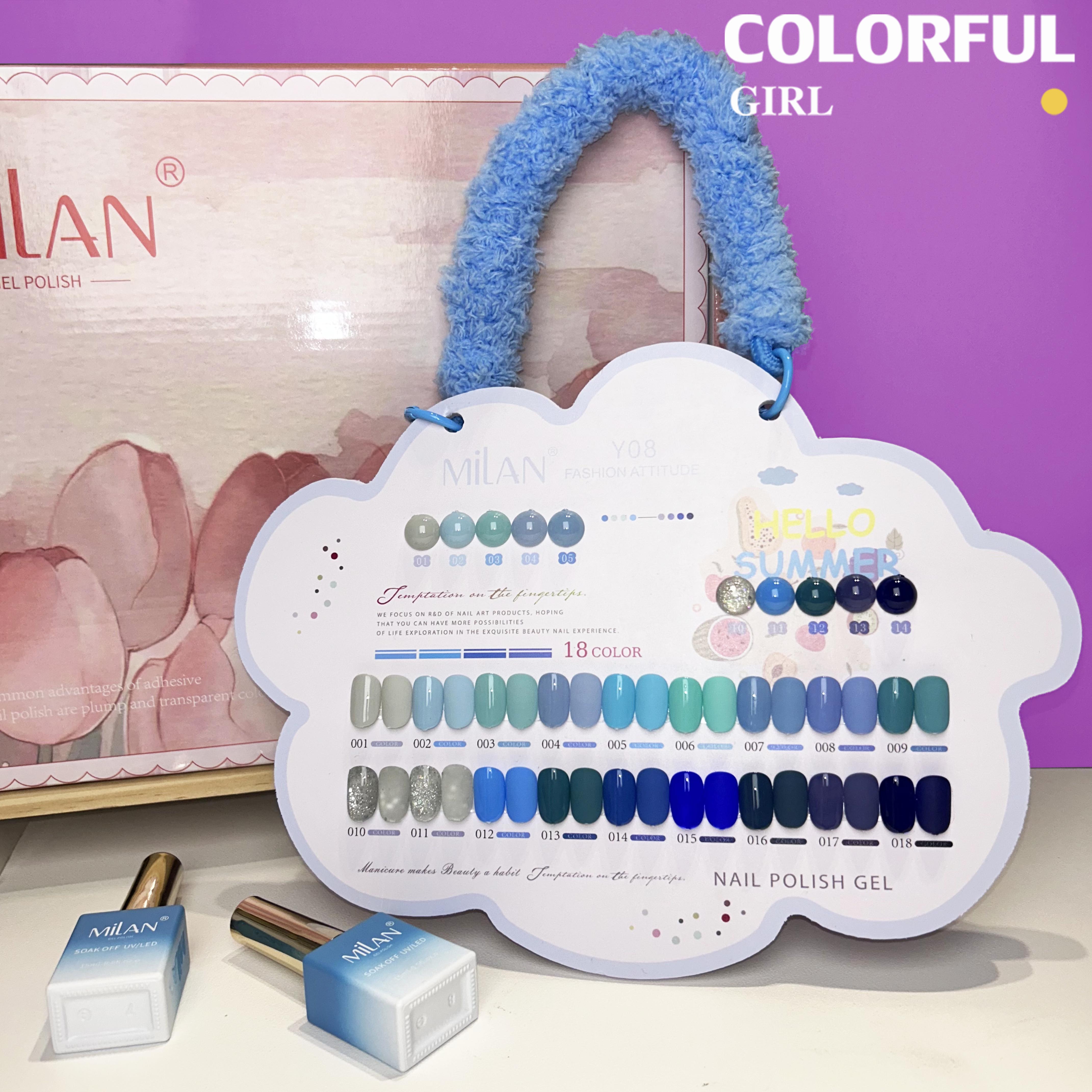 สีเจล Milan New🎉 มาใหม่ 18สี แถมฟรีชาร์ทสี