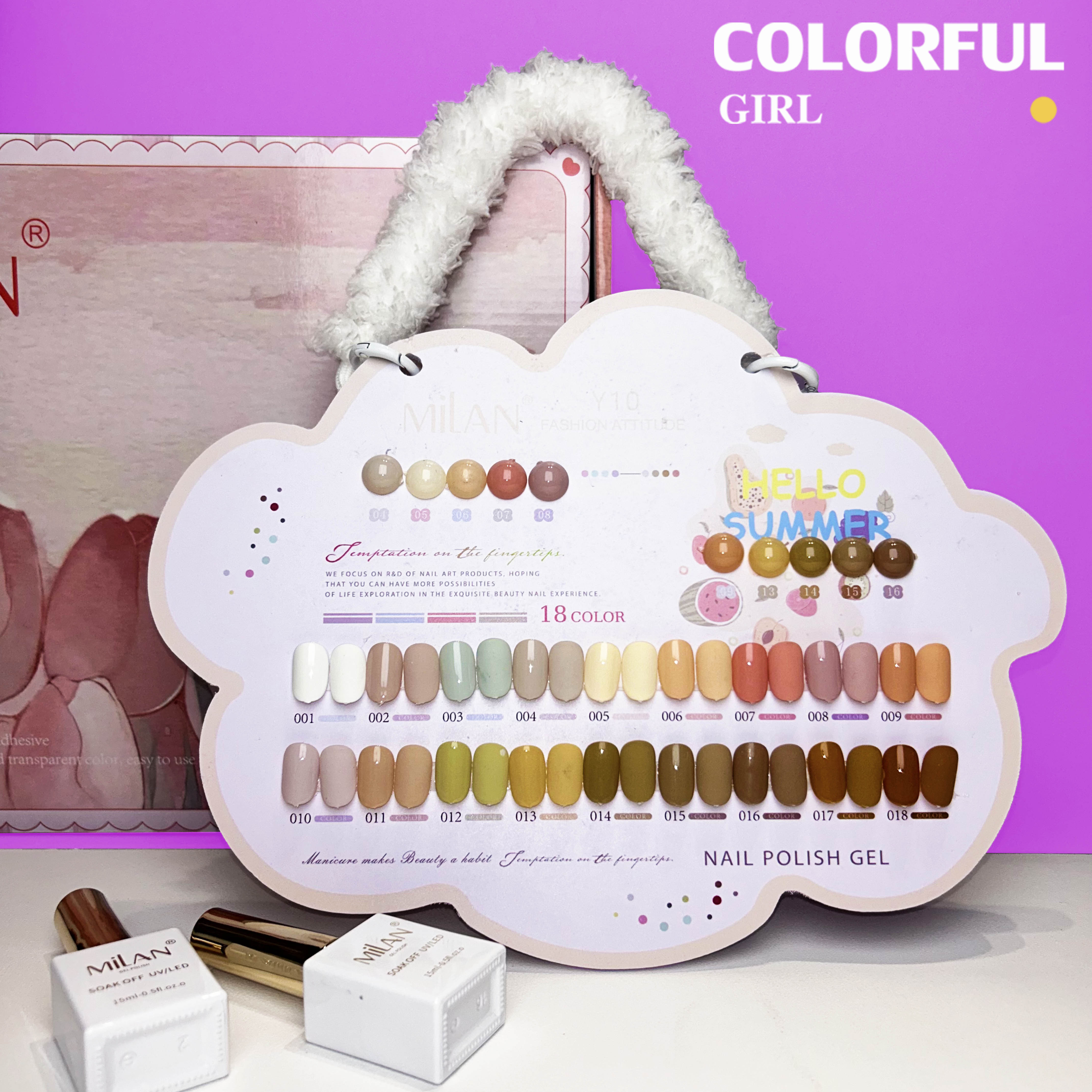 สีเจล Milan New🎉 มาใหม่ 18สี แถมฟรีชาร์ทสี