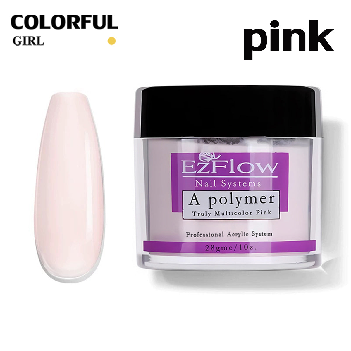 Ezflow ผงอะคริลิค / น้ำยาต่อเล็บอะคริลิค เซ็ตทำเล็บอะคริลิคครบชุด 💅 กระปุกใส 28 กรัม มี 3 สี | น้ำยาโมโนเมอร์ เซ็ตตัวปานกลาง กลิ่นอ่อน ใช้งานง่าย