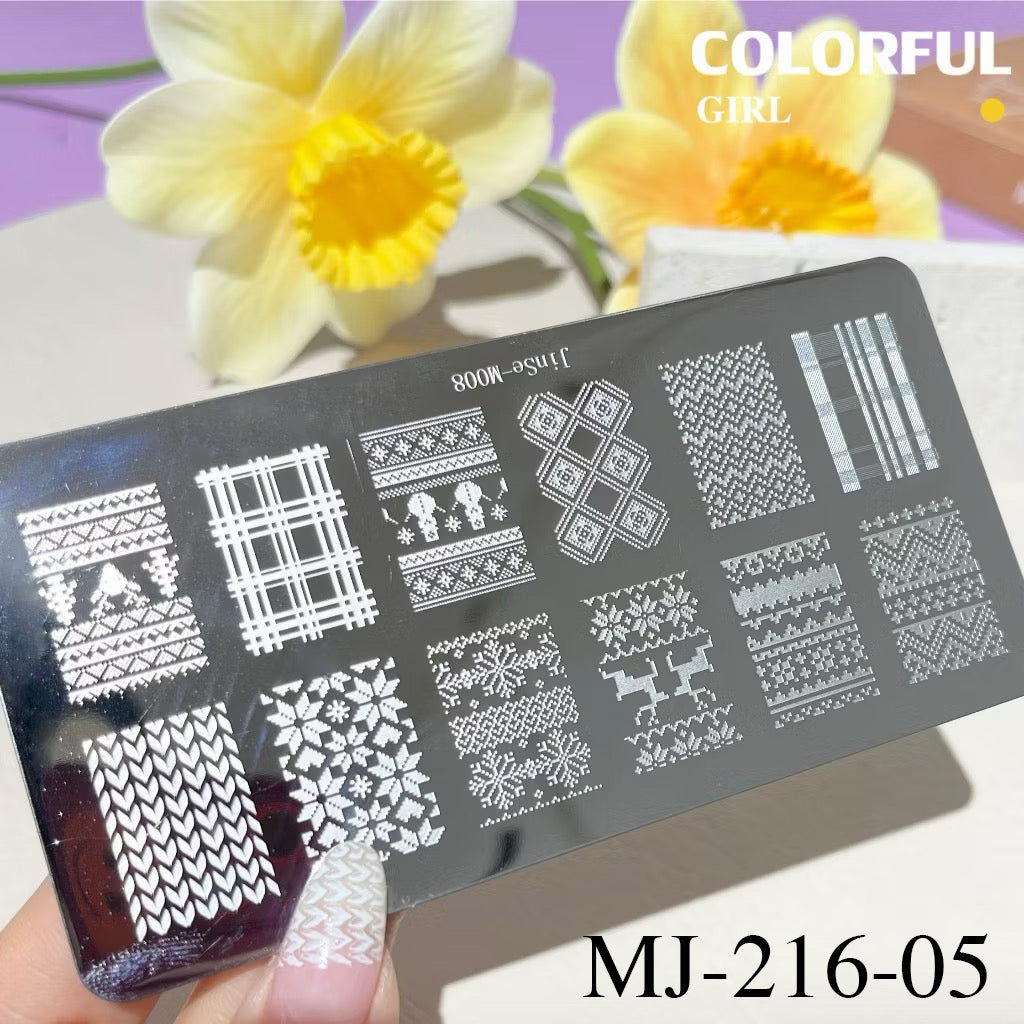 Stamping plate แผ่นปั้มลาย เพ้นท์ลาย ลายฉลุพิมพ์เล็บ ( มีหลายลายให้เลือก )