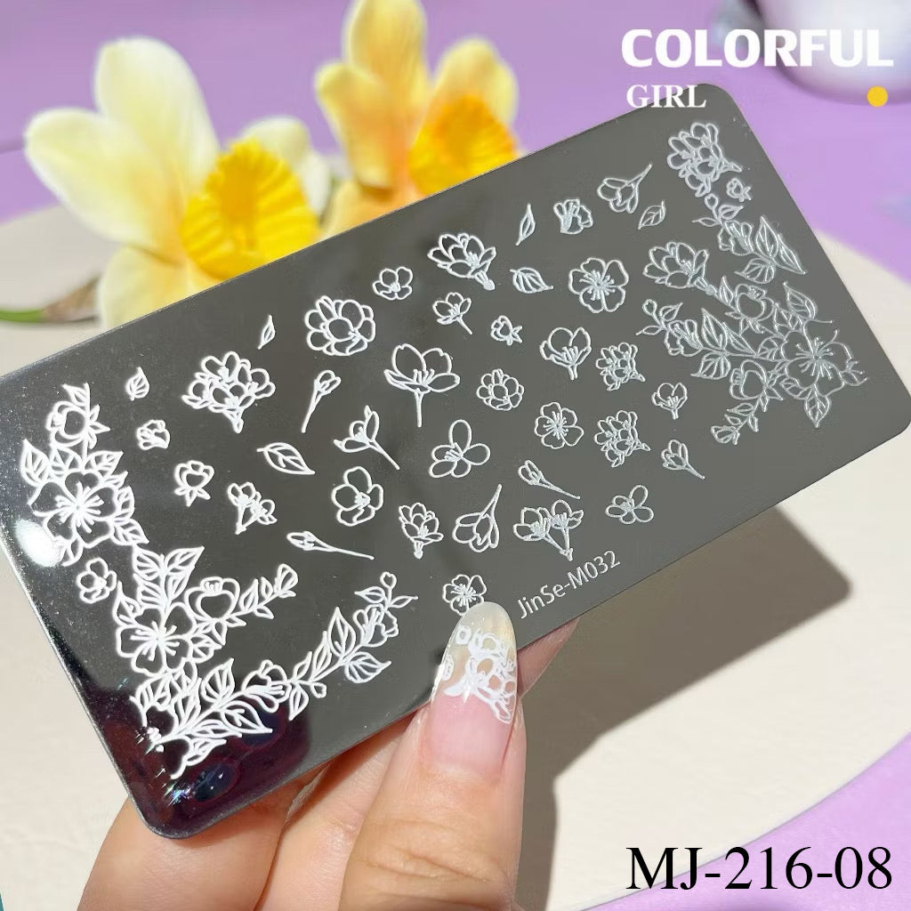 Stamping plate แผ่นปั้มลาย เพ้นท์ลาย ลายฉลุพิมพ์เล็บ ( มีหลายลายให้เลือก )