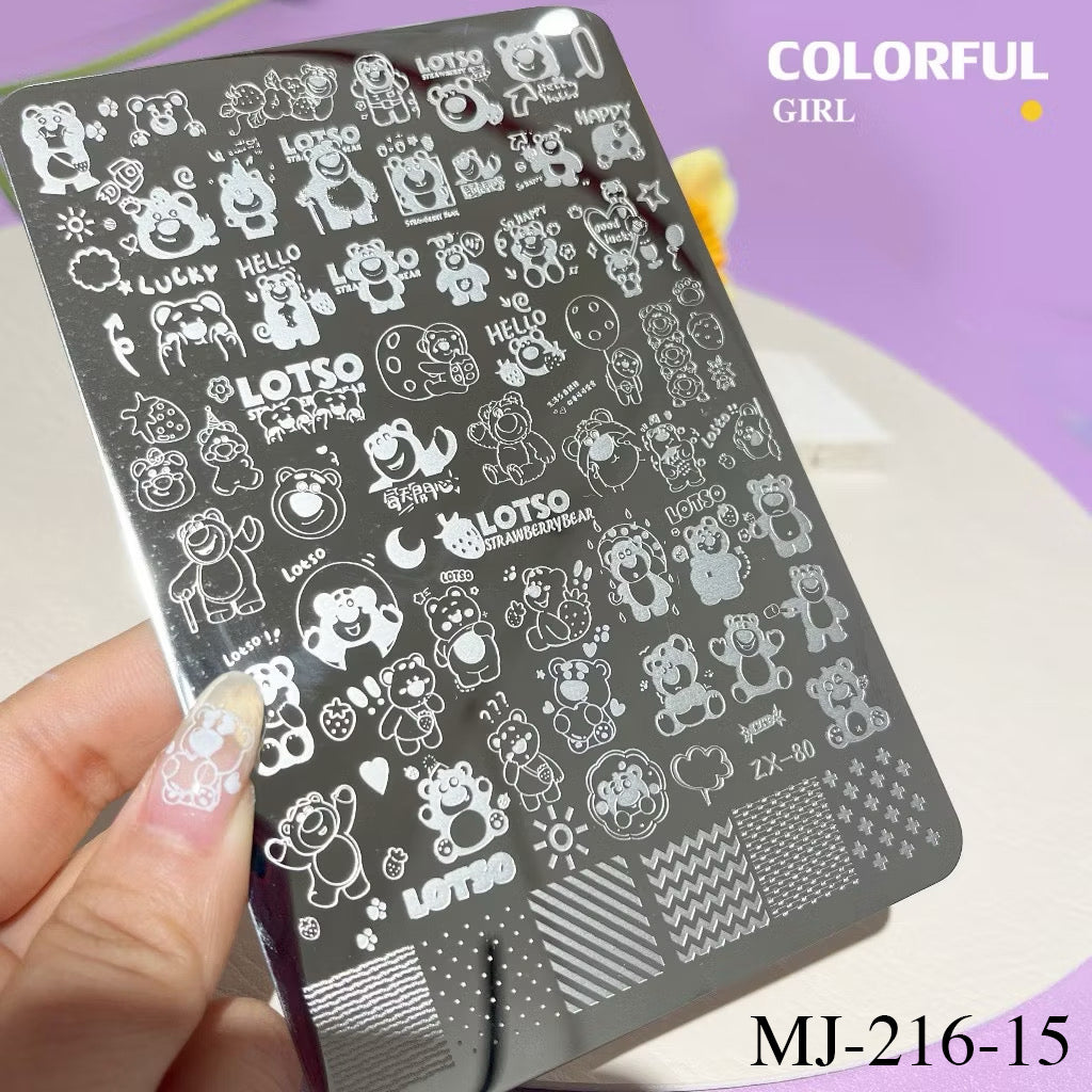 Stamping plate แผ่นปั้มลาย เพ้นท์ลาย ลายฉลุพิมพ์เล็บ ( มีหลายลายให้เลือก )