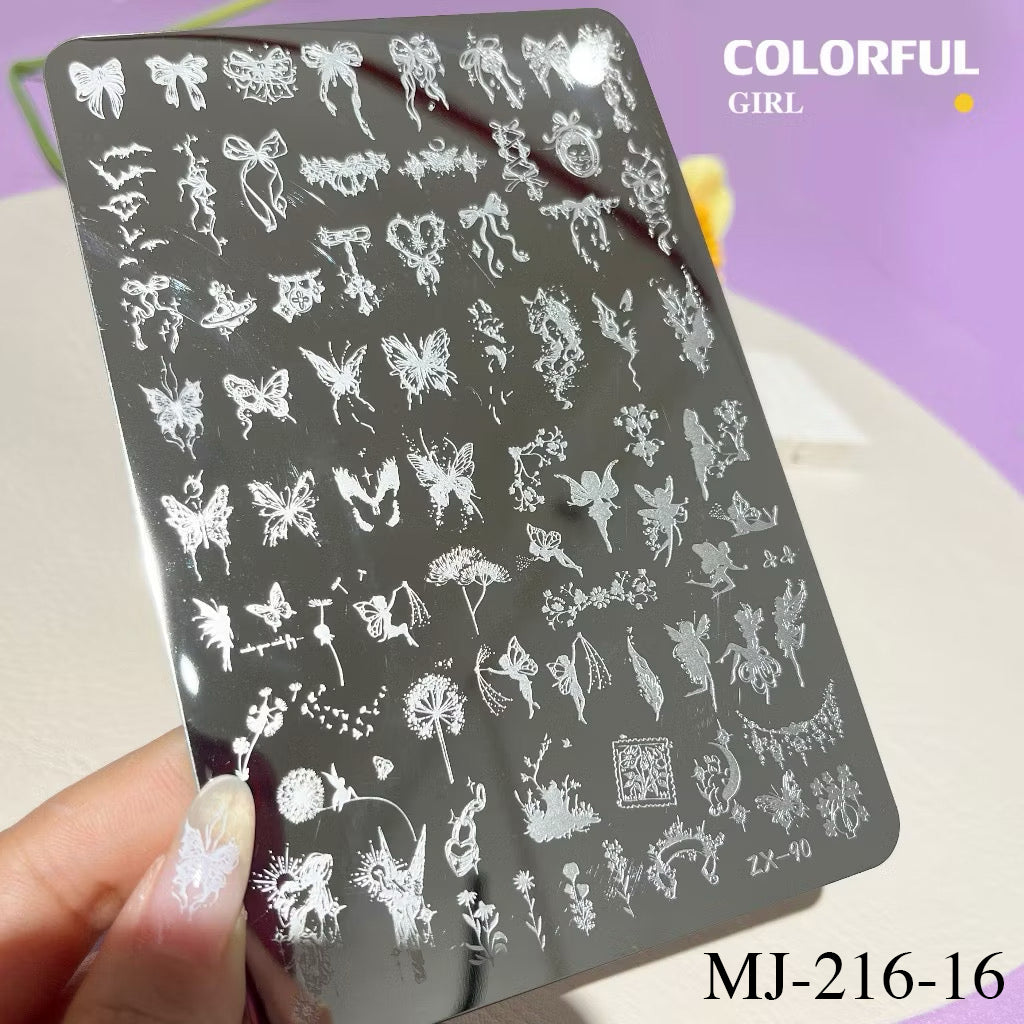 Stamping plate แผ่นปั้มลาย เพ้นท์ลาย ลายฉลุพิมพ์เล็บ ( มีหลายลายให้เลือก )