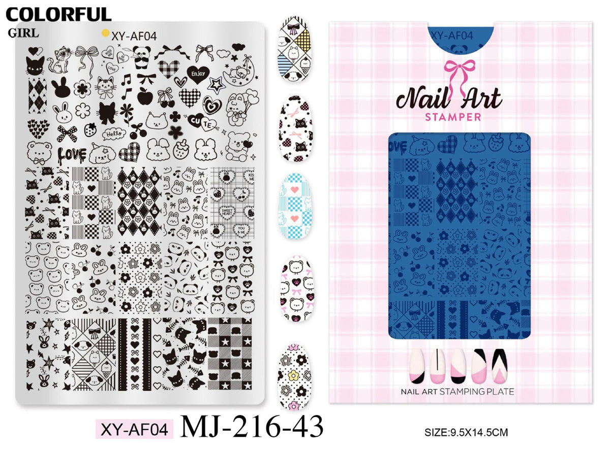 Stamping plate แผ่นปั้มลาย เพ้นท์ลาย ลายฉลุพิมพ์เล็บ ( มีหลายลายให้เลือก )