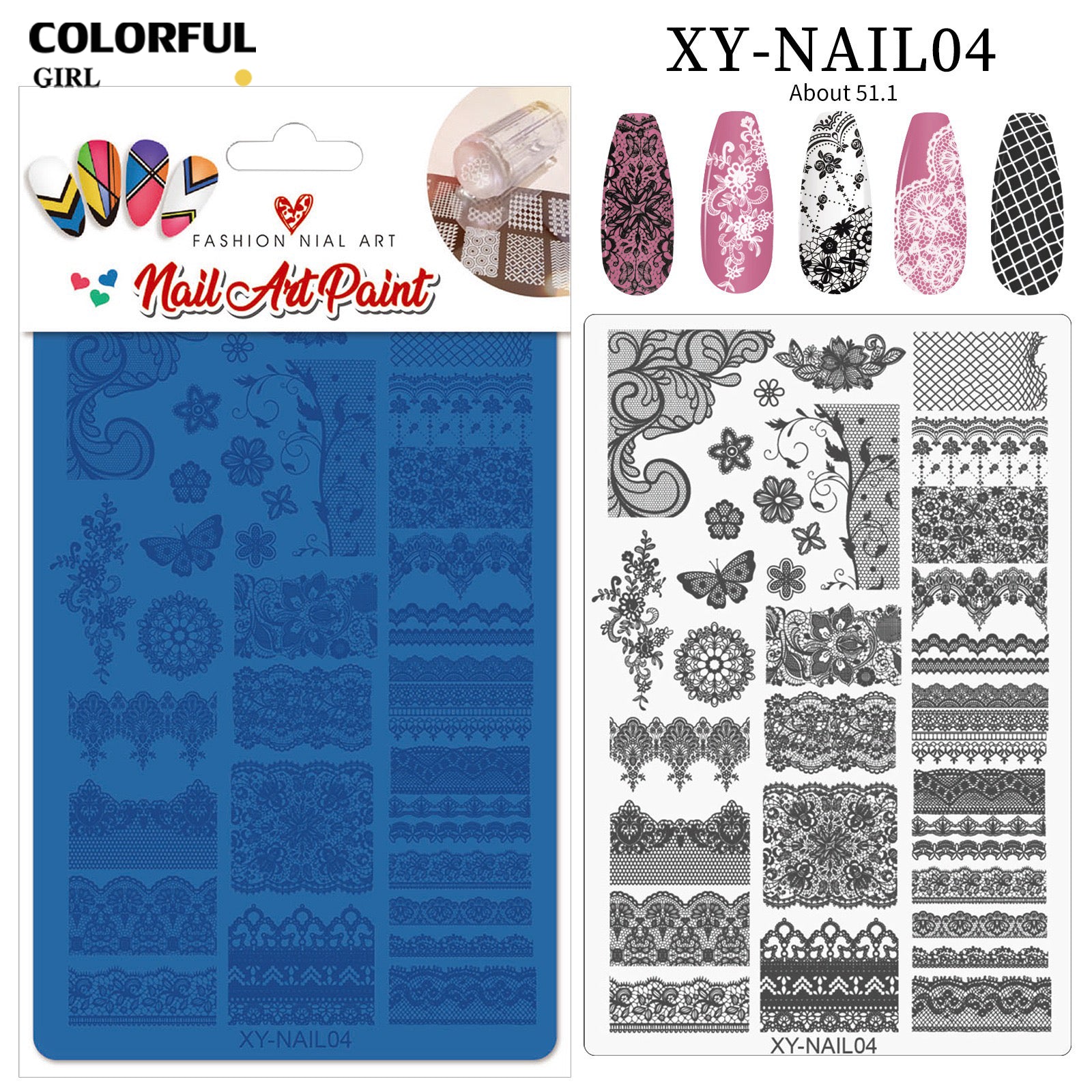 Stamping plate แผ่นปั้มลาย เพ้นท์ลาย ลายฉลุพิมพ์เล็บ ( มีหลายลายให้เลือก )