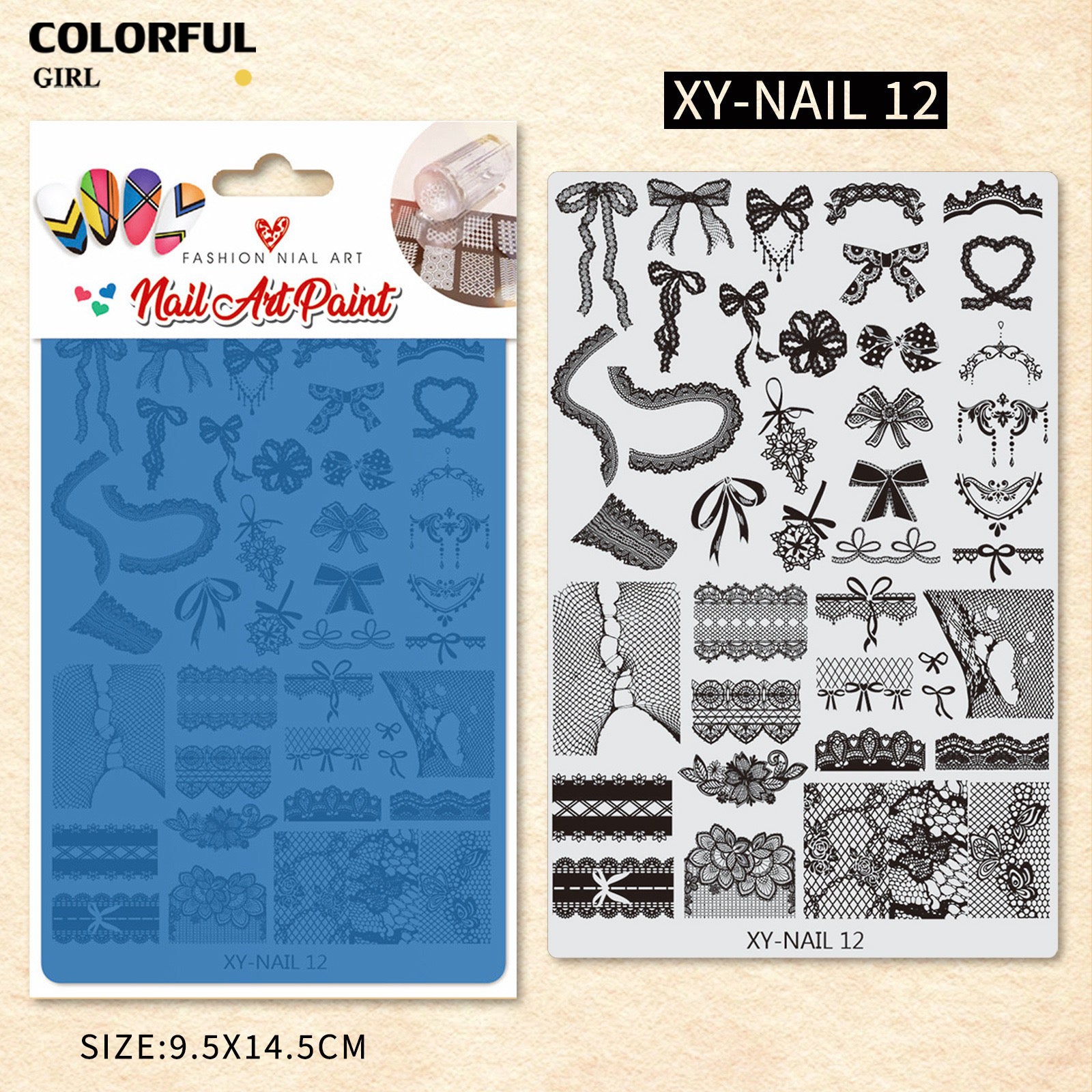 Stamping plate แผ่นปั้มลาย เพ้นท์ลาย ลายฉลุพิมพ์เล็บ ( มีหลายลายให้เลือก )