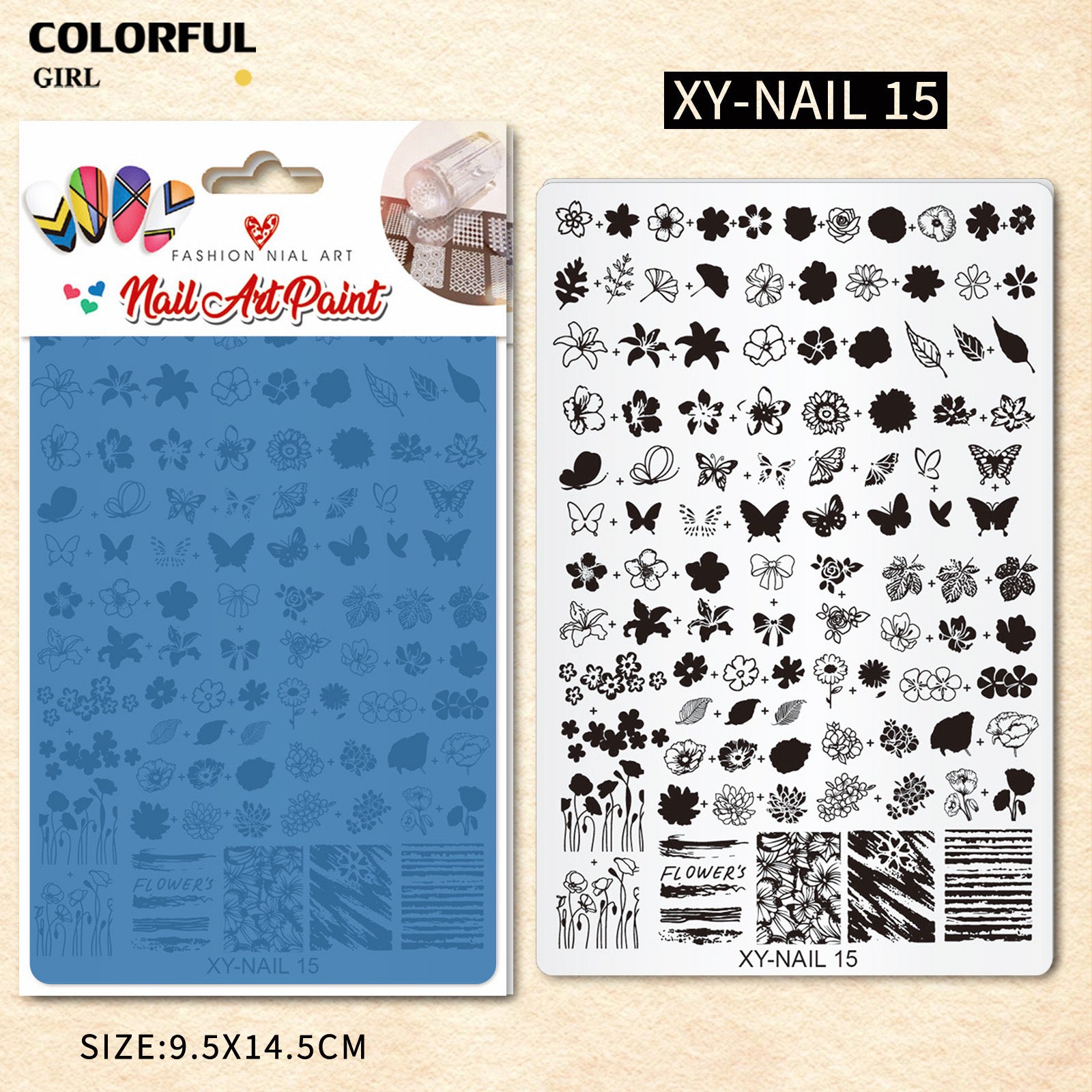 Stamping plate แผ่นปั้มลาย เพ้นท์ลาย ลายฉลุพิมพ์เล็บ ( มีหลายลายให้เลือก )