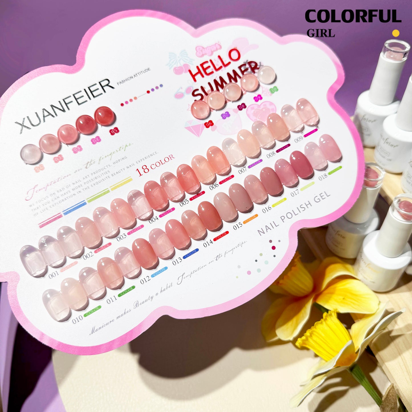 สีเจล XUANFEIER New🎉 มาใหม่18สีพาสเทลพร้อมส่งXUANFEIER มาใหม่18สีพาสเทลพร้อมส่งXUANFEIER มาใหม่18สี แถมชาร์ทสี น่ารัก