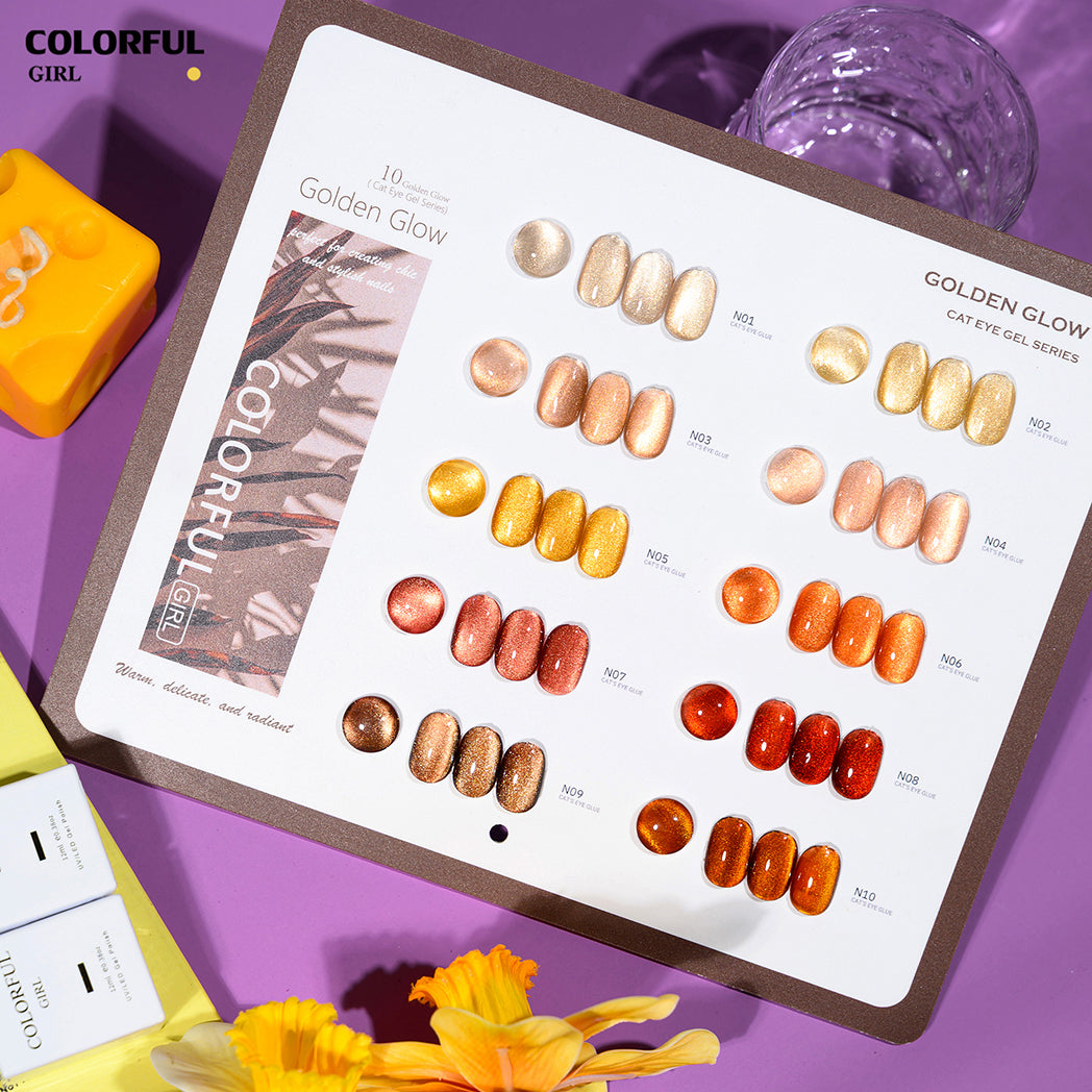 💅 Colorful Girl สีเจลแคทอายเนื้อซาติน เจลแคทอาย 10 สี✨โทนน้ำตาลละมุน ดูสุภาพและขับผิวให้สว่าง☕โทนแดงสดใส หรูหรา แวววาวโดดเด่น💋แม่เหล็กวิ้งละเอียด เงางามหลายมิติ แถมฟรีชาร์ต