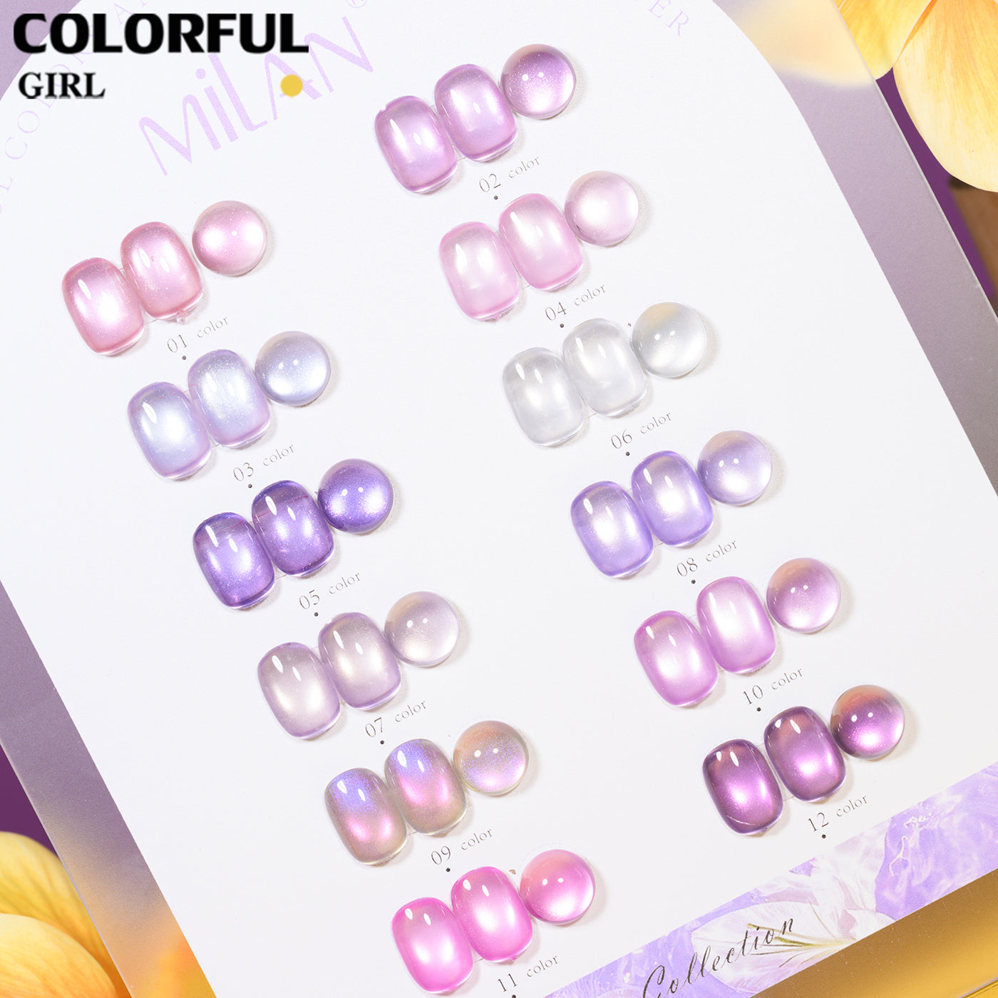 เจลเล็บ MILAN Cat Eye 12 สี | คอลเลกชัน Spring Flower M01-M08 | โทนสุภาพ หวานละมุน | เซ็ตเดียวครบทุกสไตล์ซัมเมอร์ เจลตาแมว + สีเจลแคทอายเนื้อซาติน (ทามาให้แล้ว พร้อมใช้งาน)