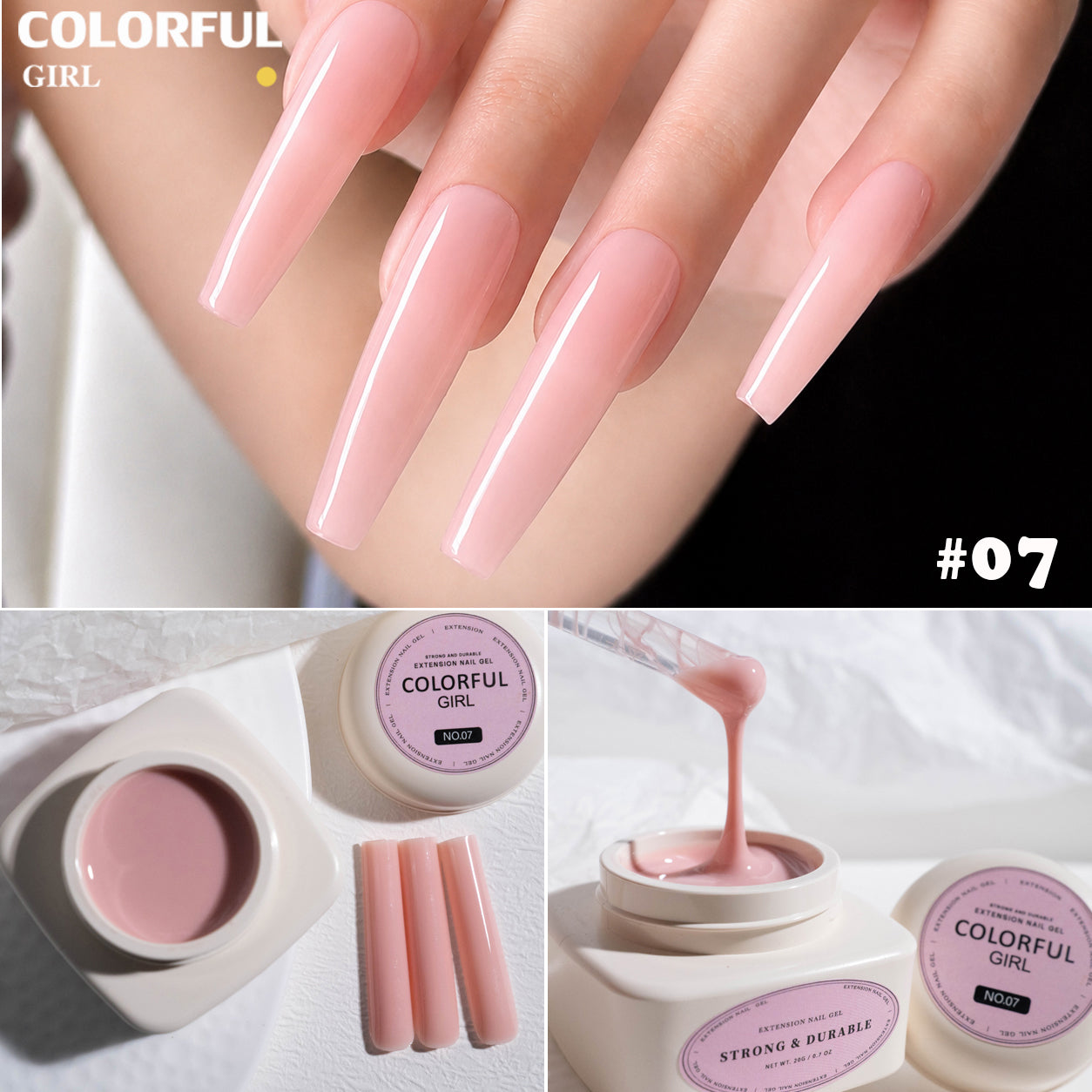 COLORFUL GIRL 5in1 Builder Gel เจลต่อเล็บ|Natural Nude Builder Gel เจลต่อเล็บลุคธรรมชาติ|ต่อเล็บ / เสริมหน้าเล็บ / ซ่อมเล็บ / ปรับทรง / สร้างโครงเล็บ ใช้งานได้หลากหลาย 20ml