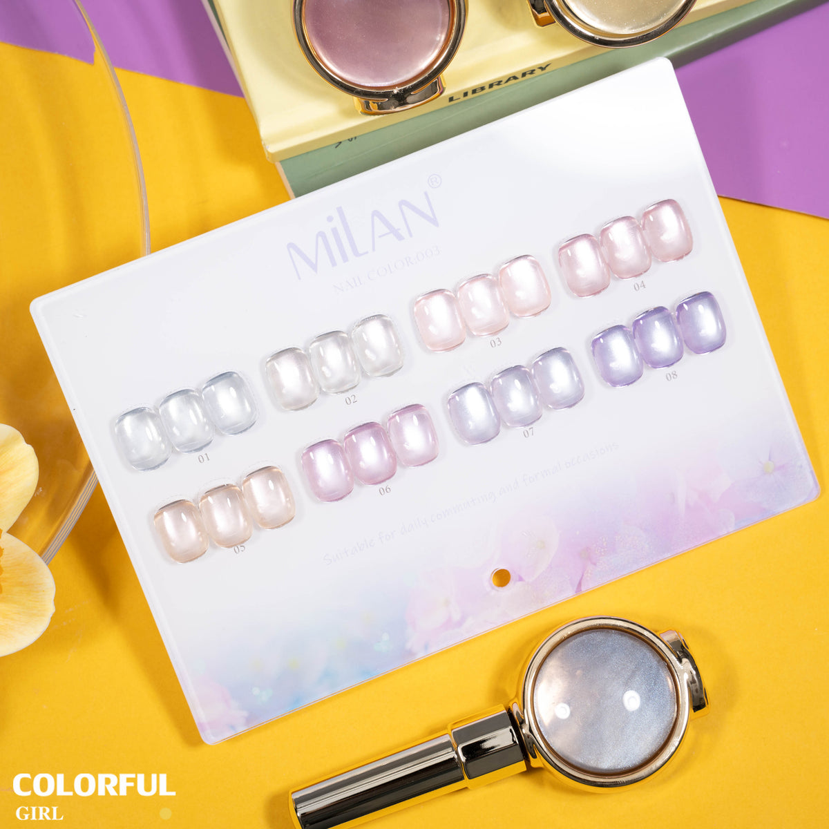 เจลเล็บ MILAN Cat Eye 8 สี สีเจลแคทอาย |โทนสุภาพ หวานละมุน | เจลแม่เหล็กตาแมว | สีชัด ติดทนนาน สำหรับงานเล็บมืออาชีพ | สร้างเอฟเฟกต์แสงได้ทันที (ทามาให้แล้ว พร้อมใช้งาน)สีเจลแคทอาย