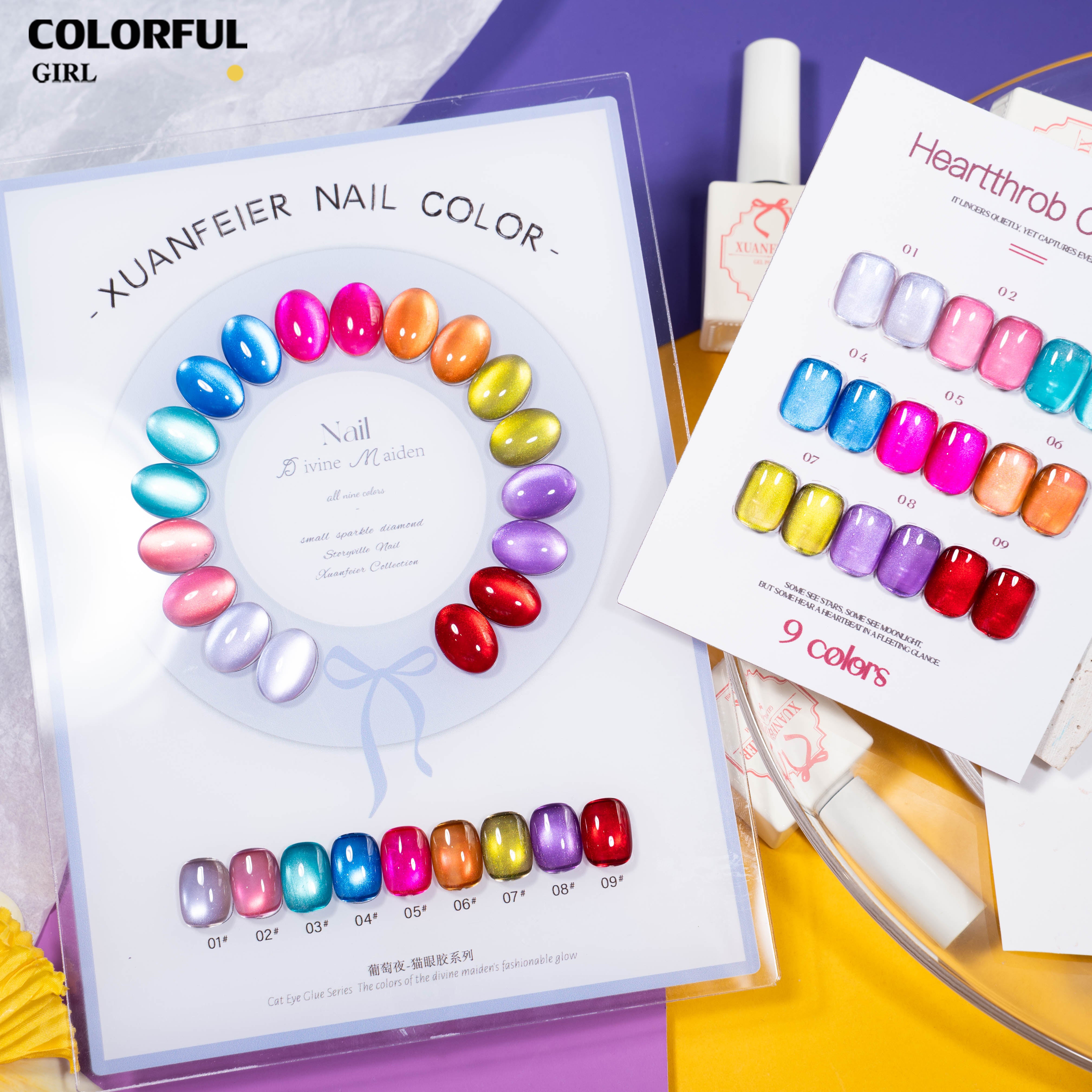 【พร้อมส่ง】XUANFEIER สีเจลแคทอาย 9 สี ✨|เซ็ตใหม่ โทนสีสวยละมุน|เอฟเฟกต์ประกายแสงเล่นมิติ|แสงวิบวับดุจประกายดาว|แถมชาร์ทสีพร้อมโชว์สีสวย ๆ|ทามาให้แล้ว พร้อมใช้งาน 💅